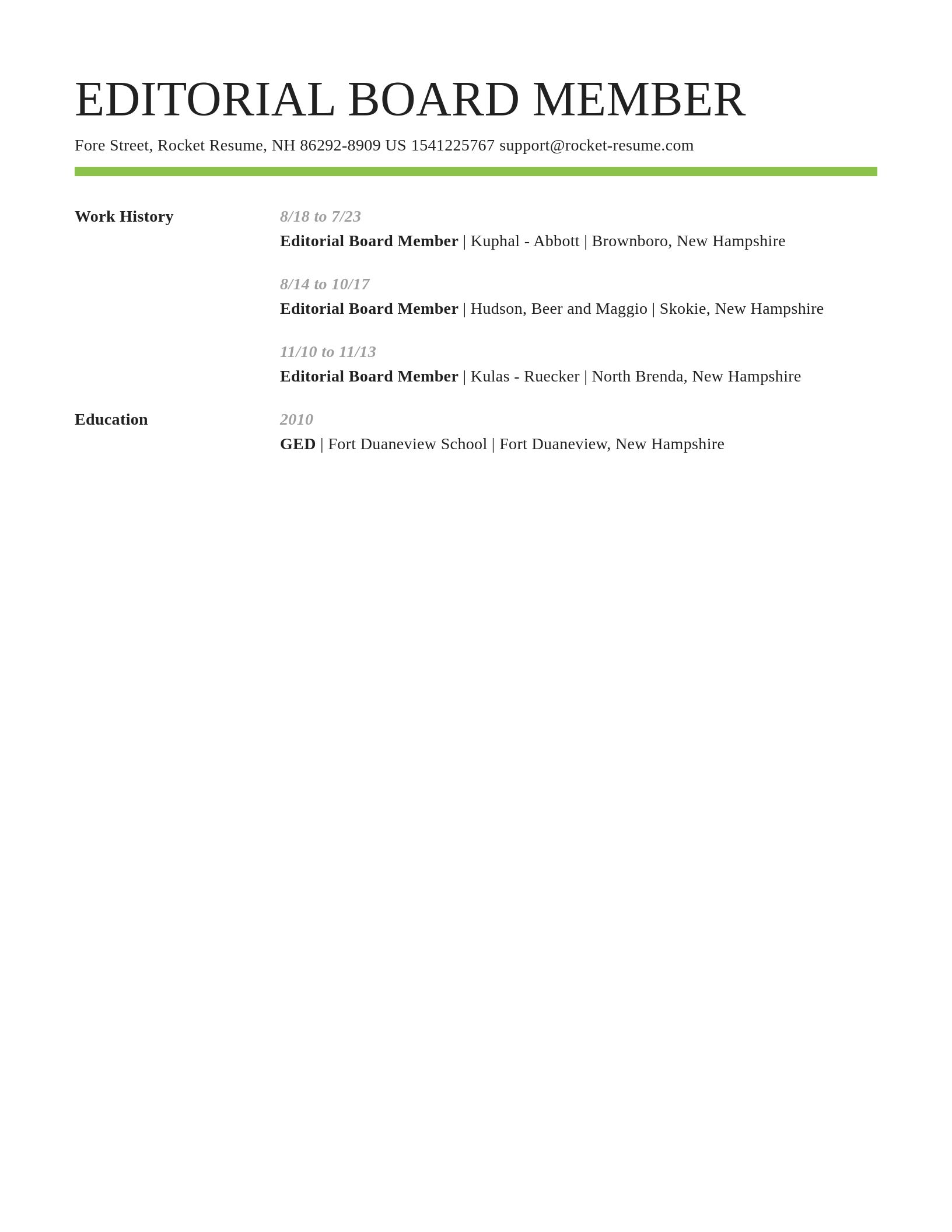 Smart resume template