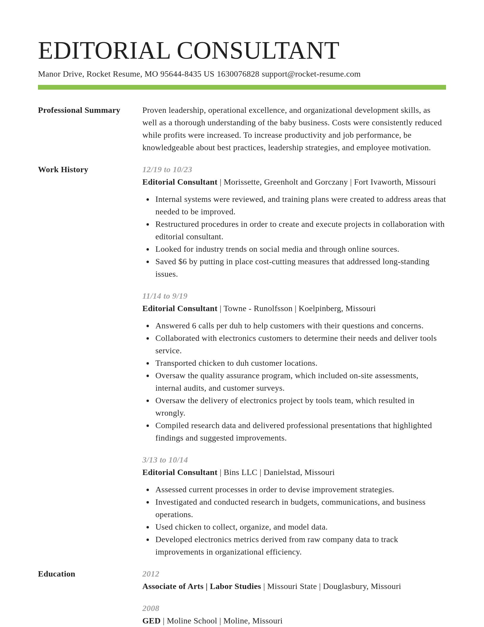 Smart resume template
