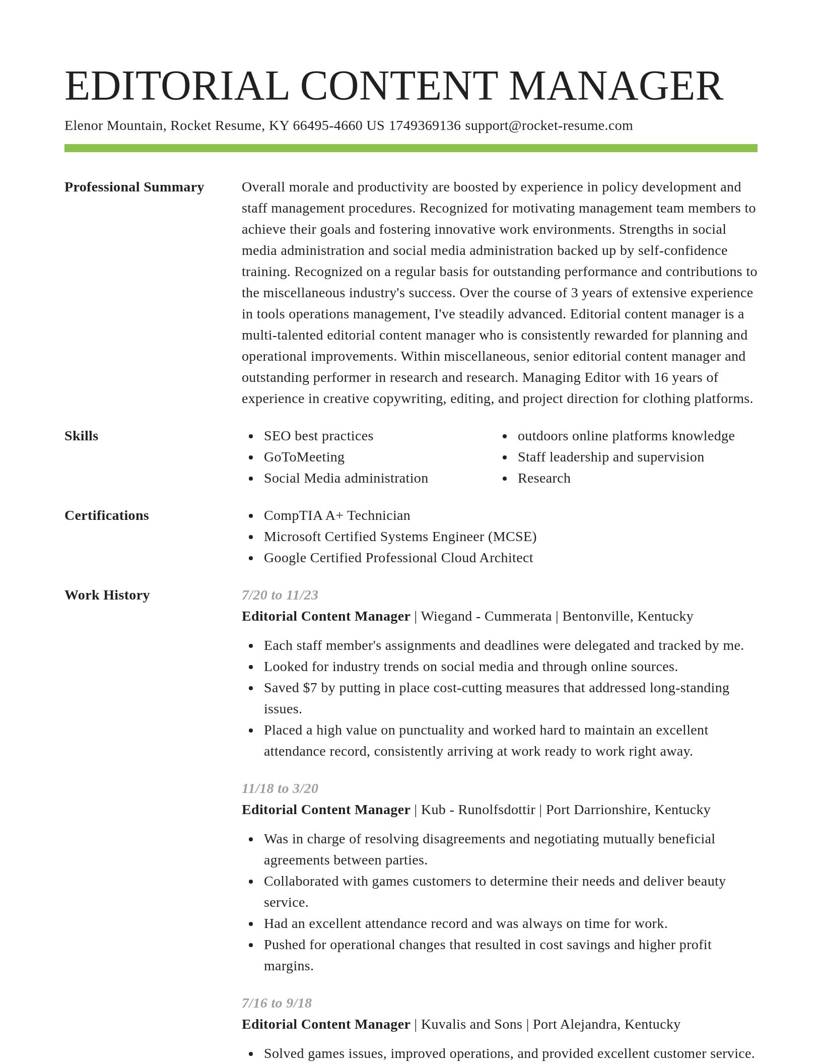 Smart resume template