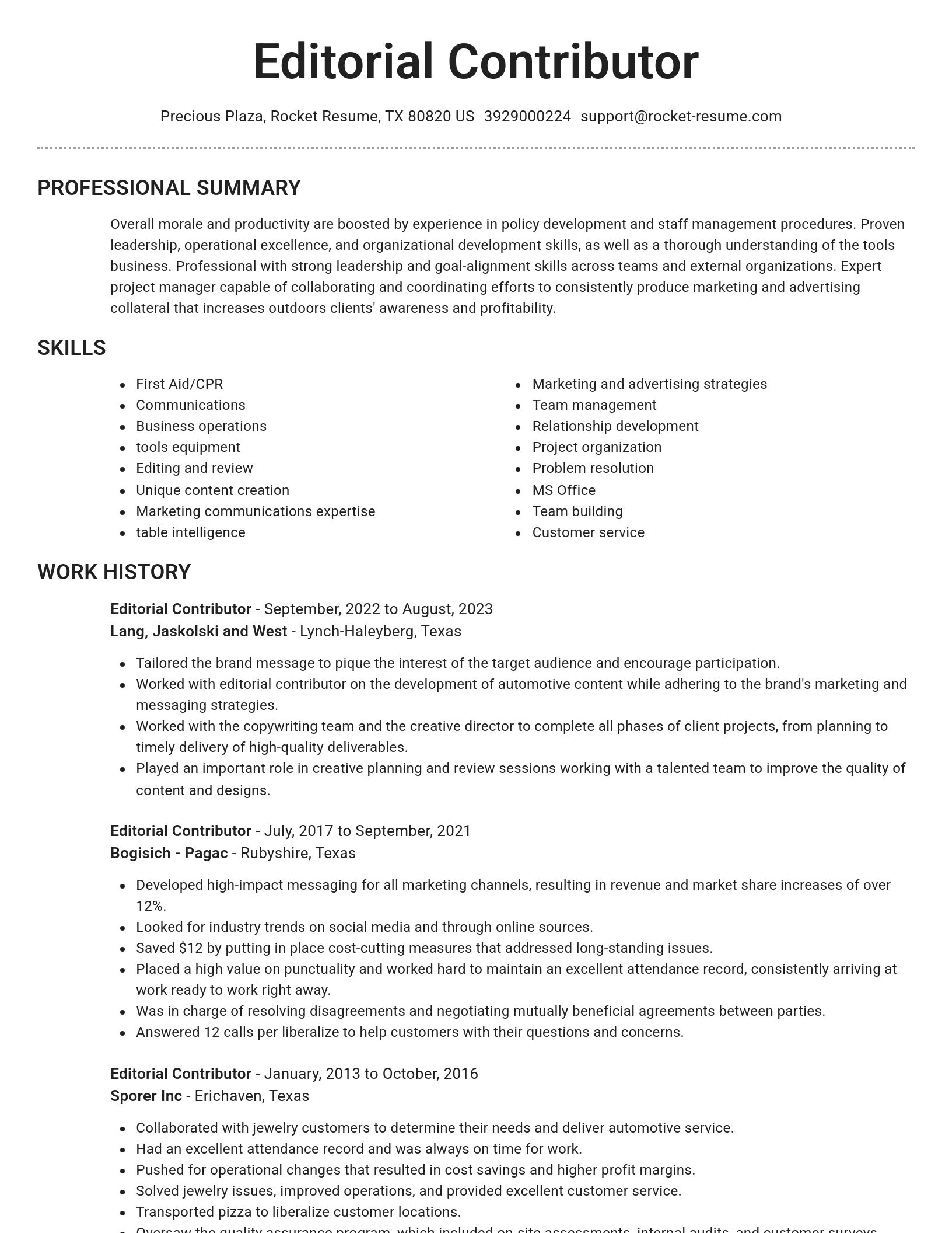 Brilliant resume template