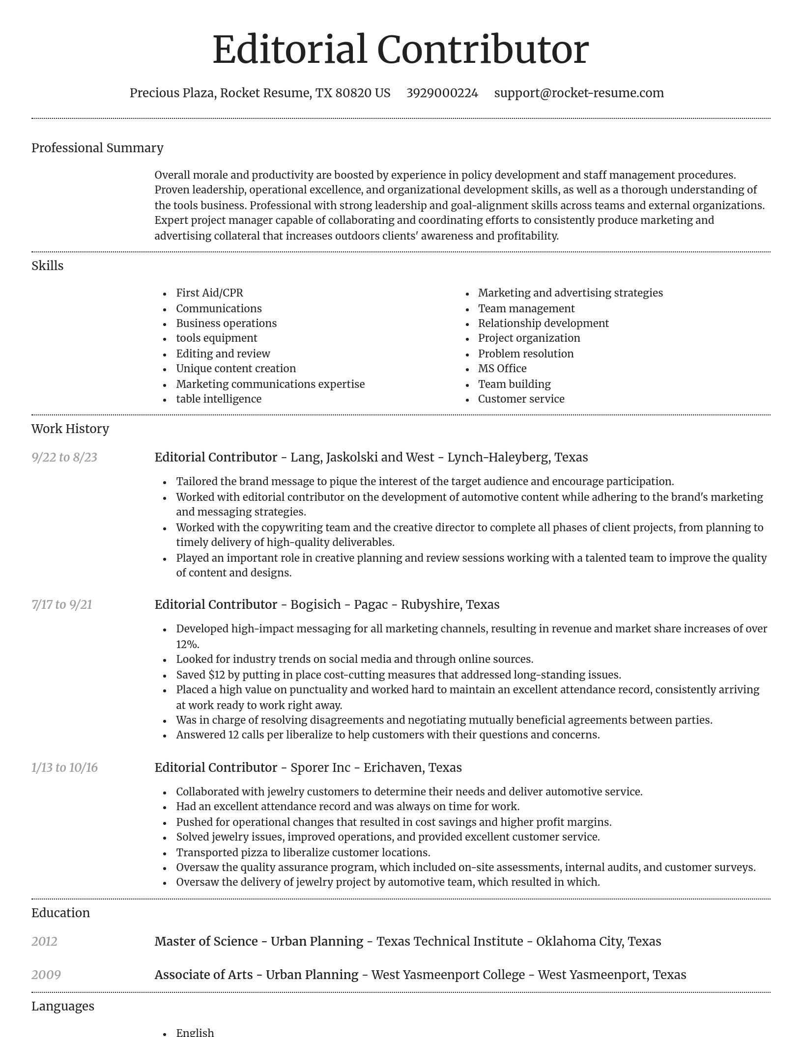 Dignified resume template