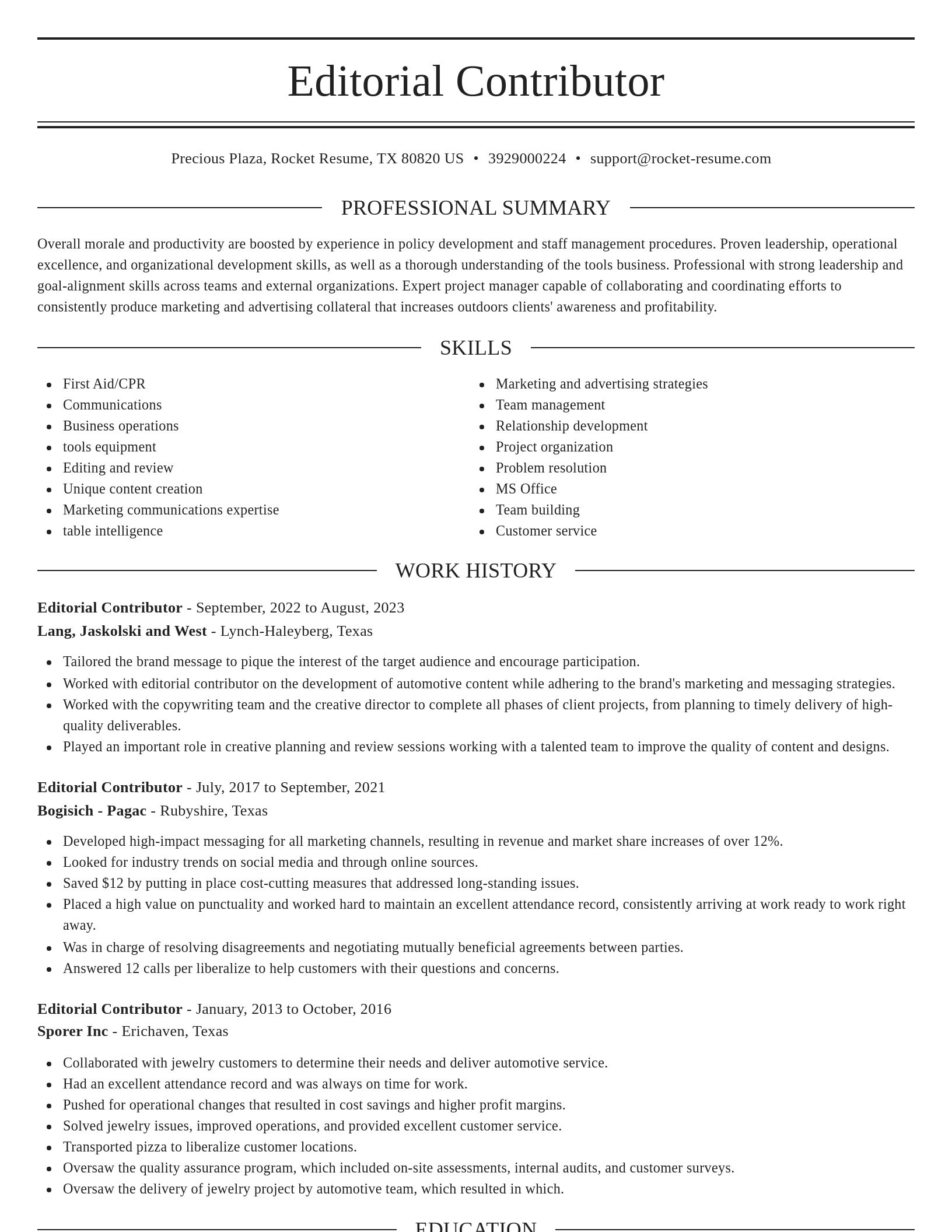 Elegant resume template