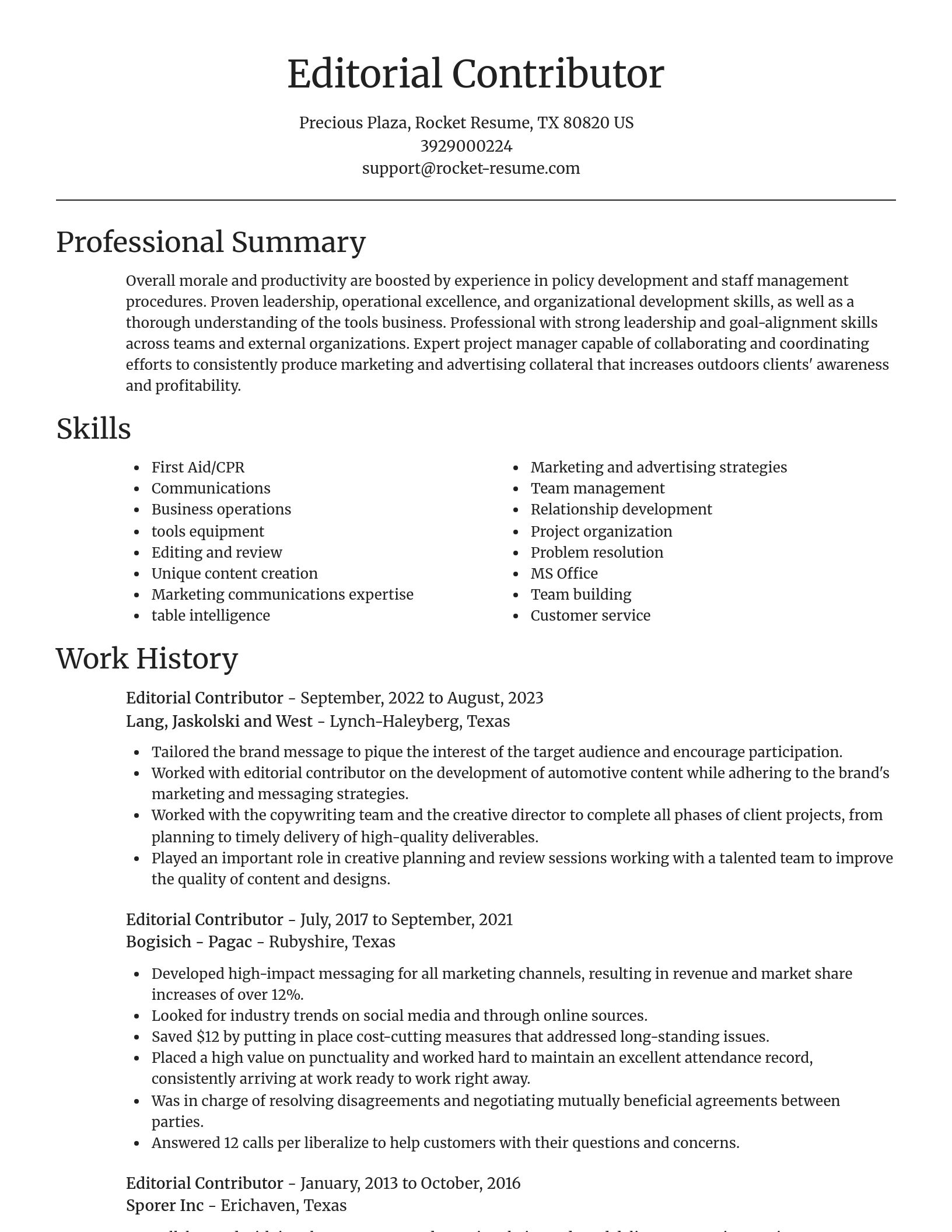 Focal Point resume template