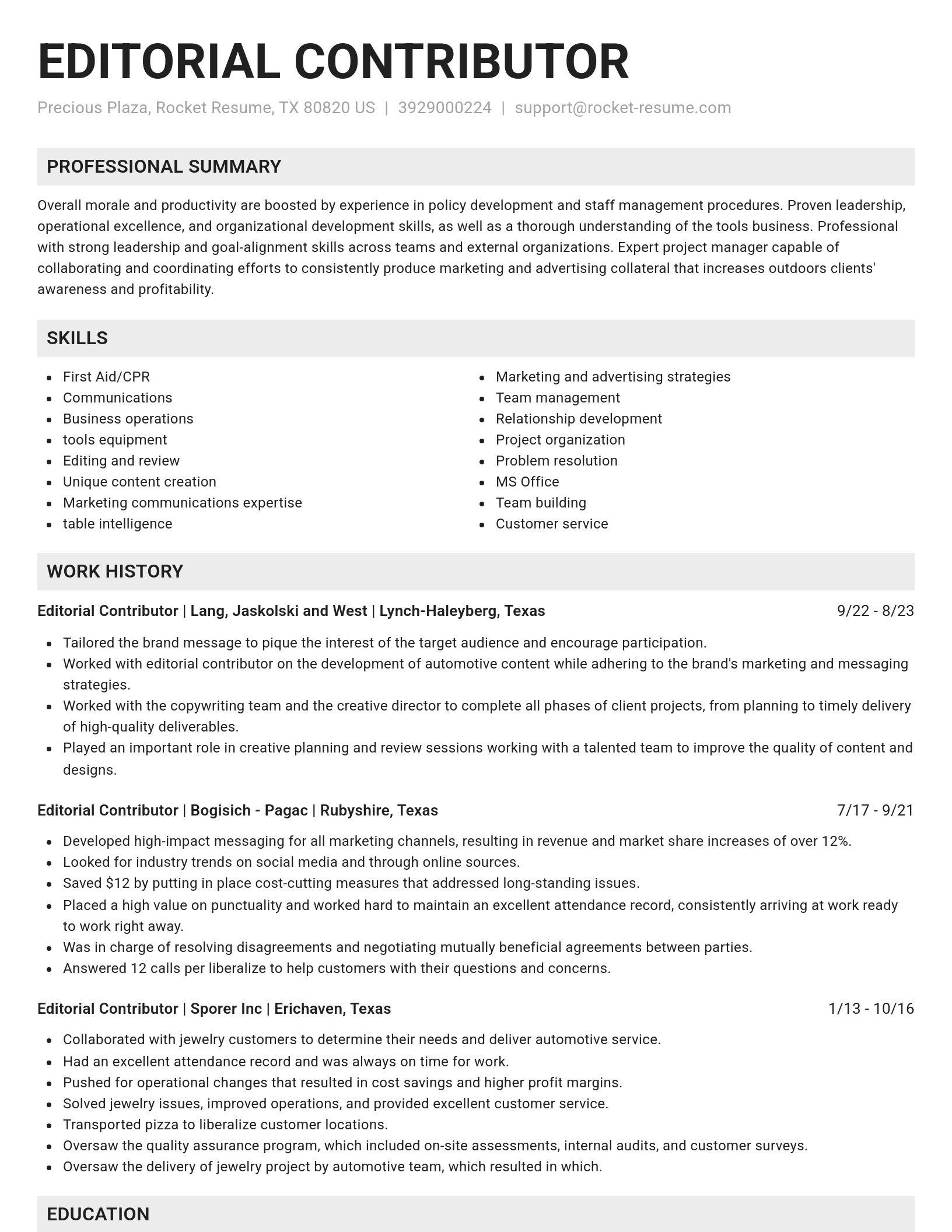 Genius resume template