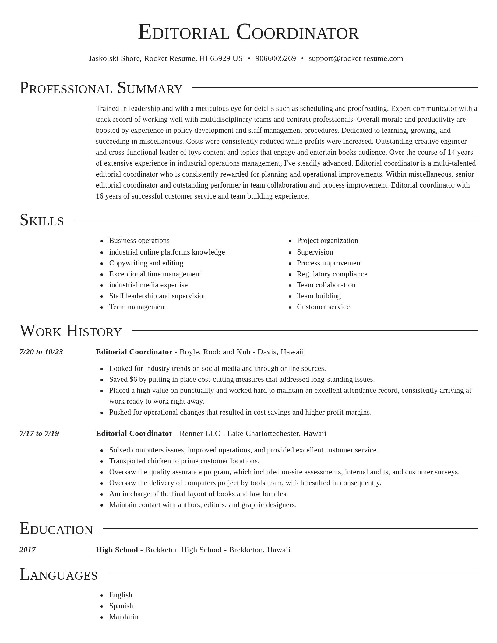 Director resume template