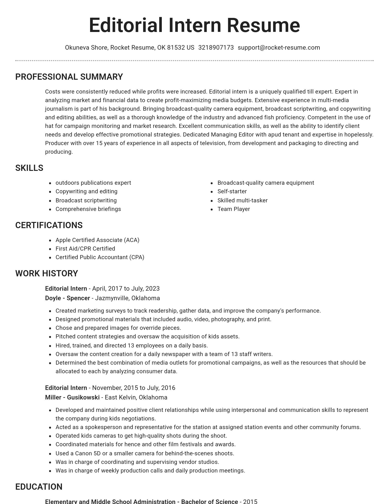 Brilliant resume template