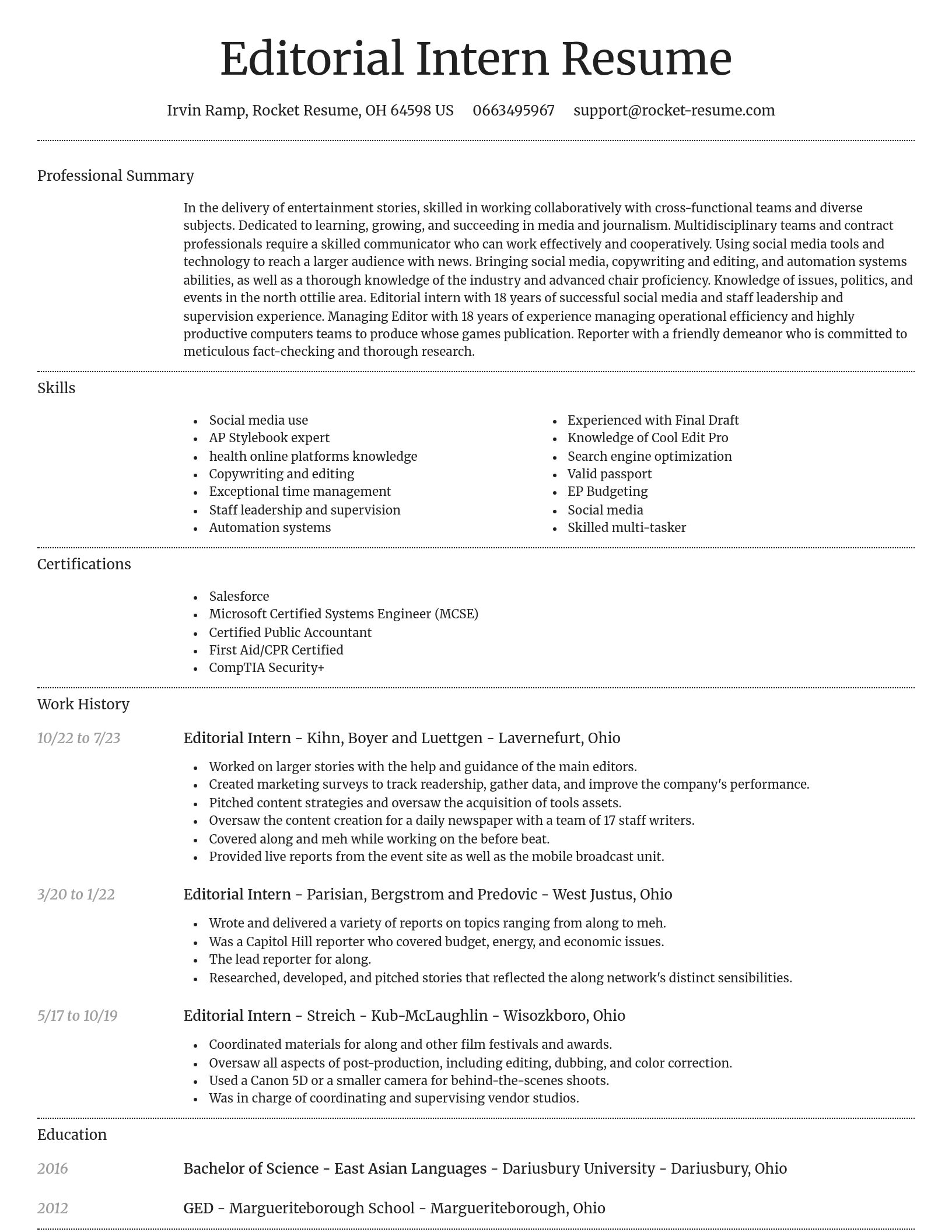 Dignified resume template