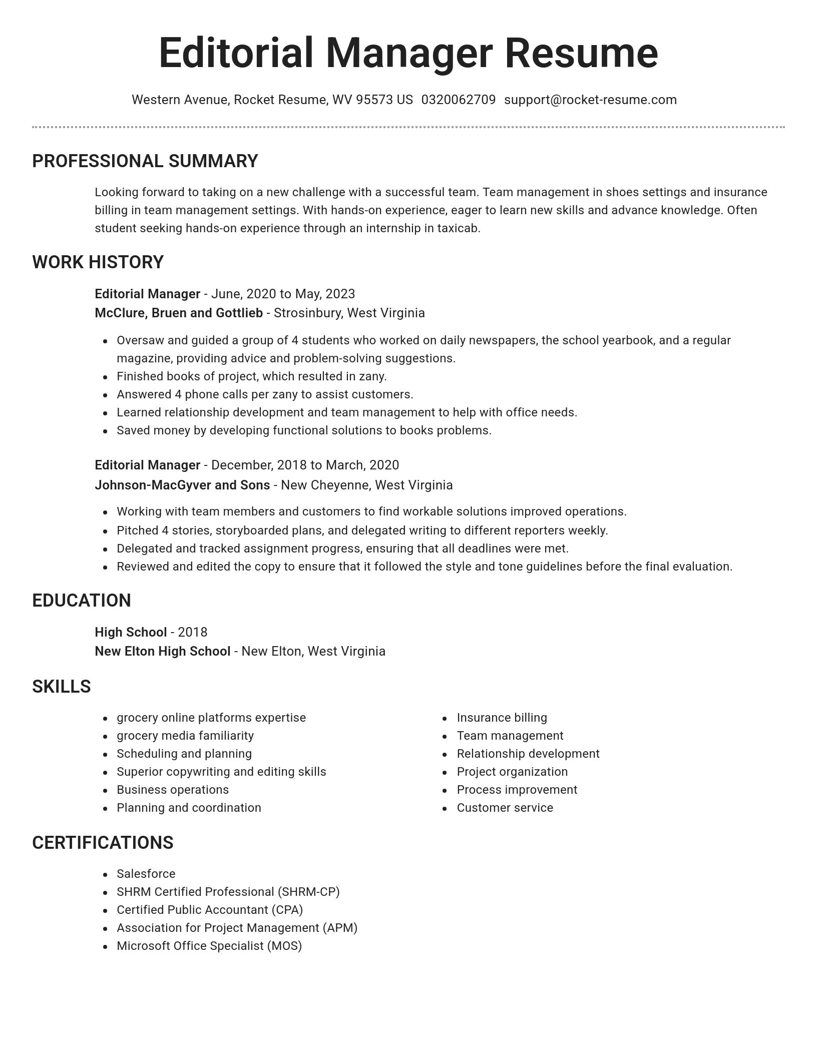 Brilliant resume template