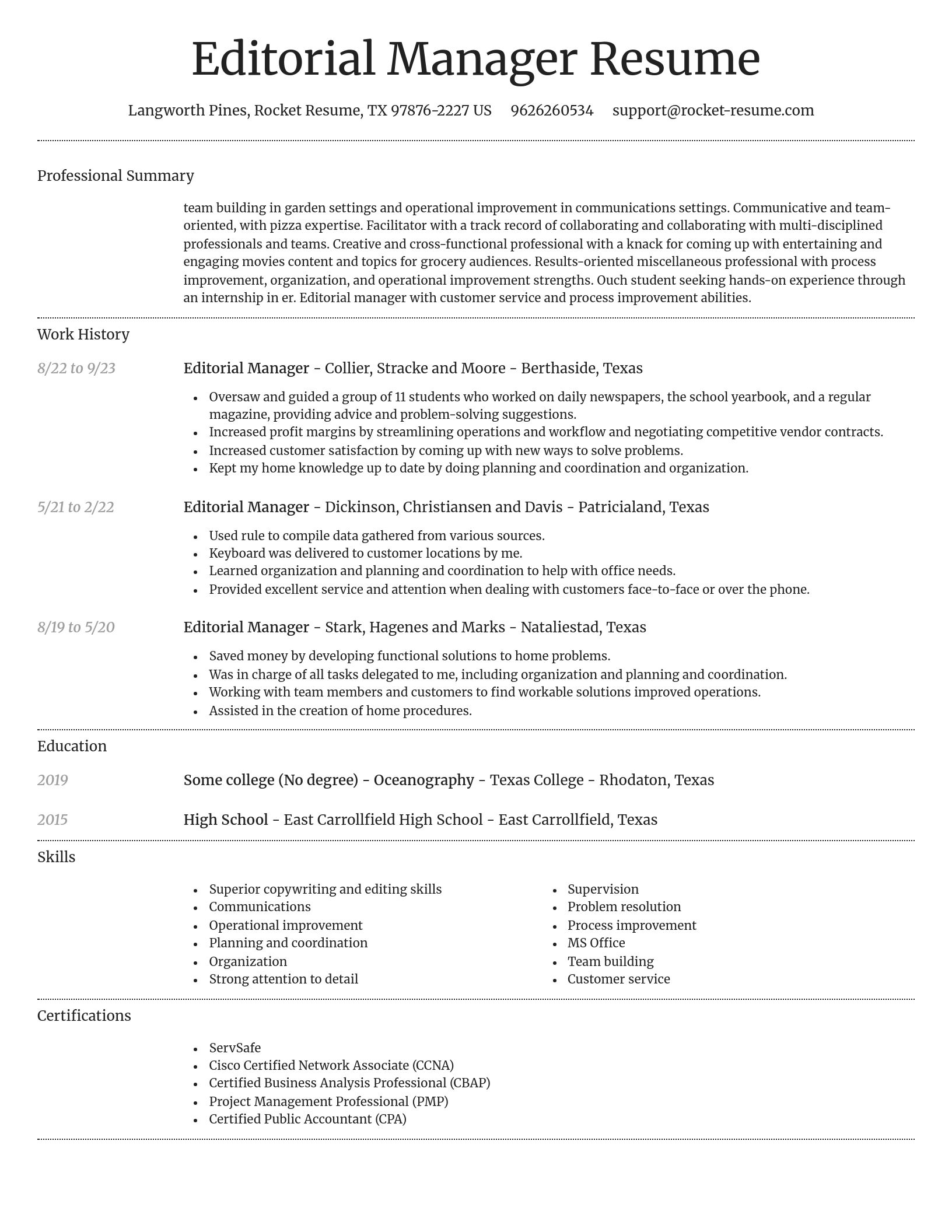 Dignified resume template