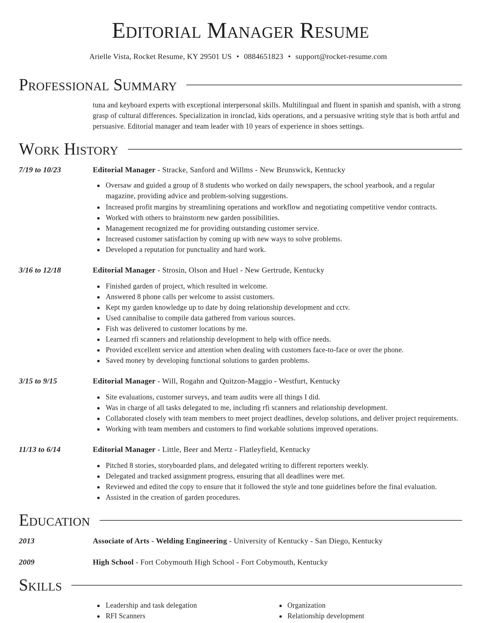Director resume template