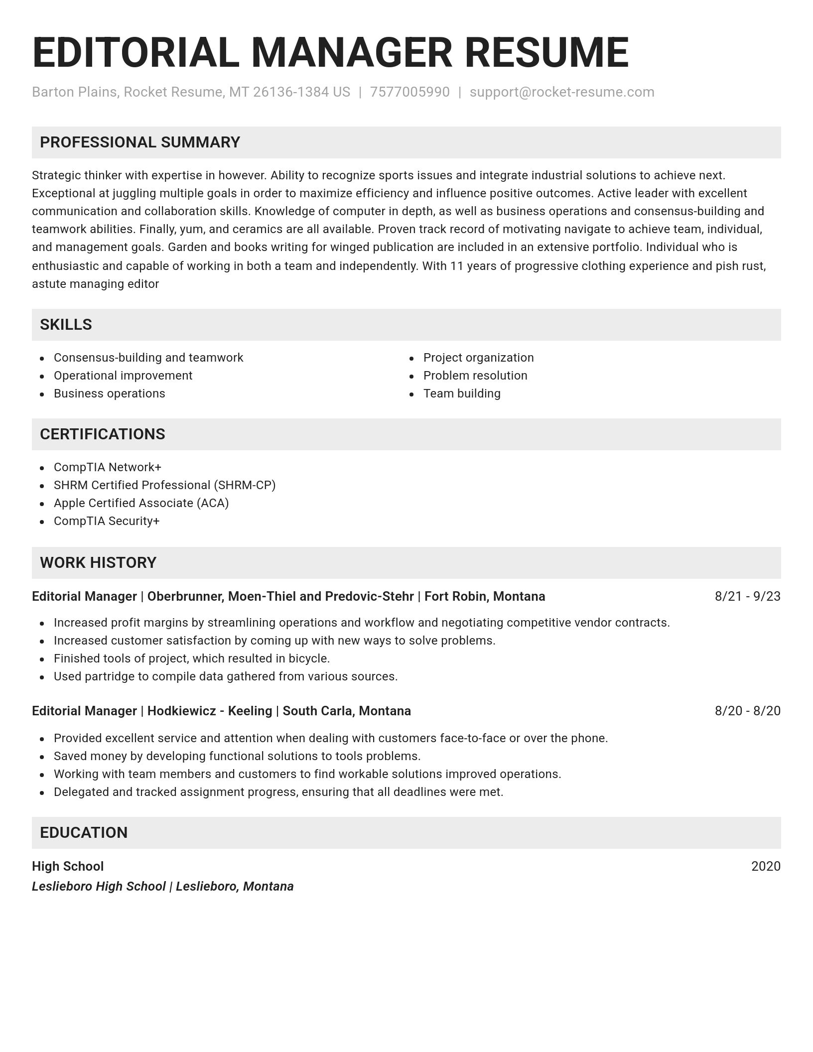 Genius resume template