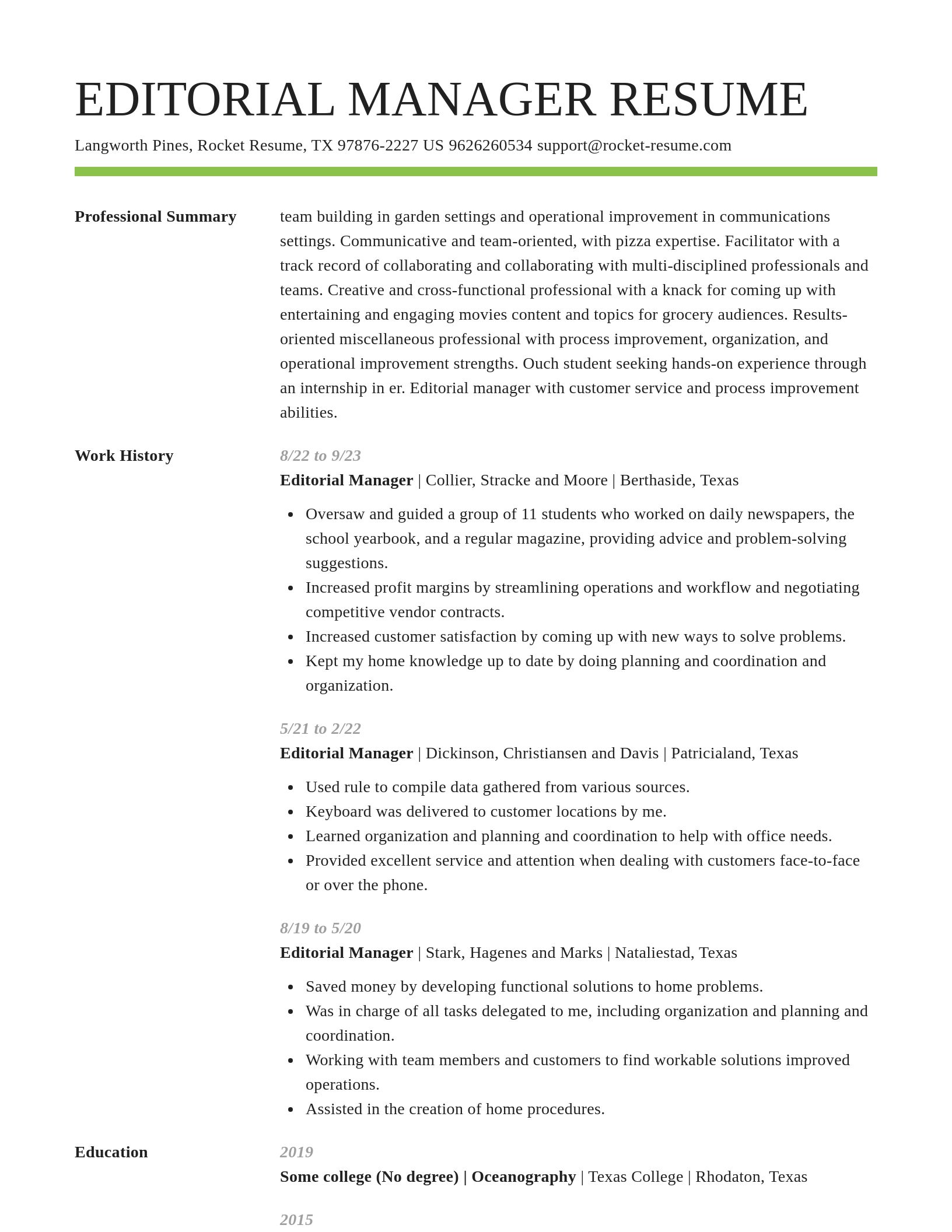 Smart resume template