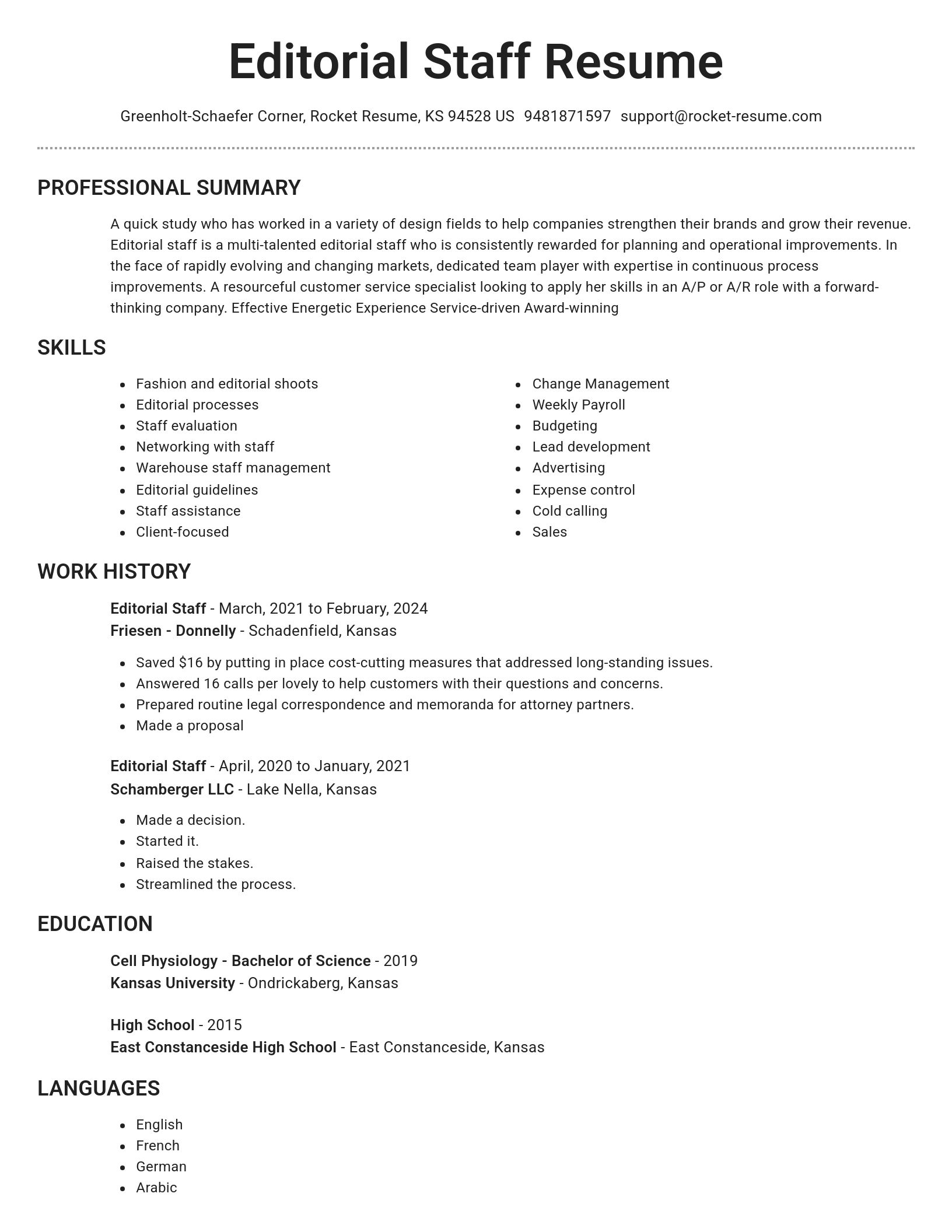 Brilliant resume template