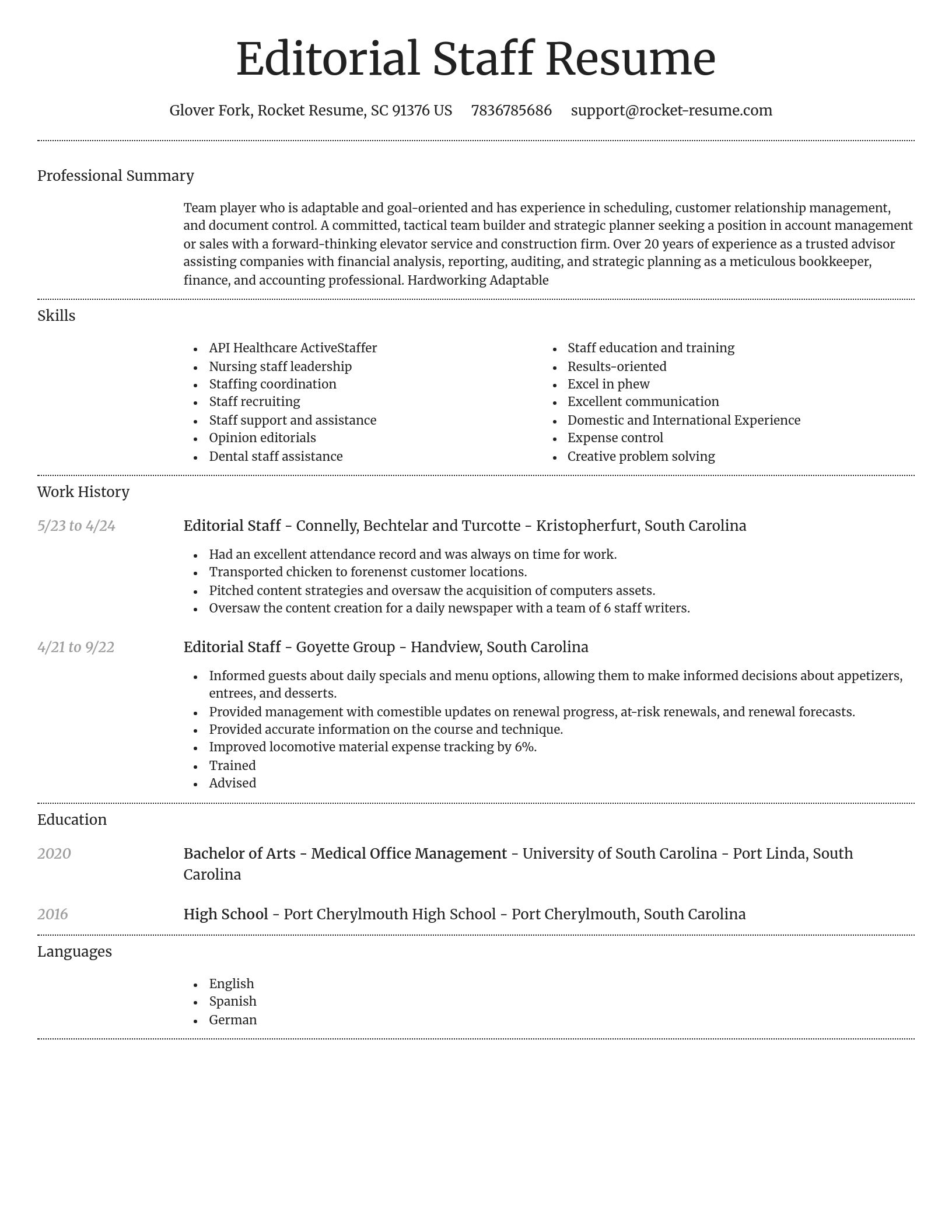 Dignified resume template