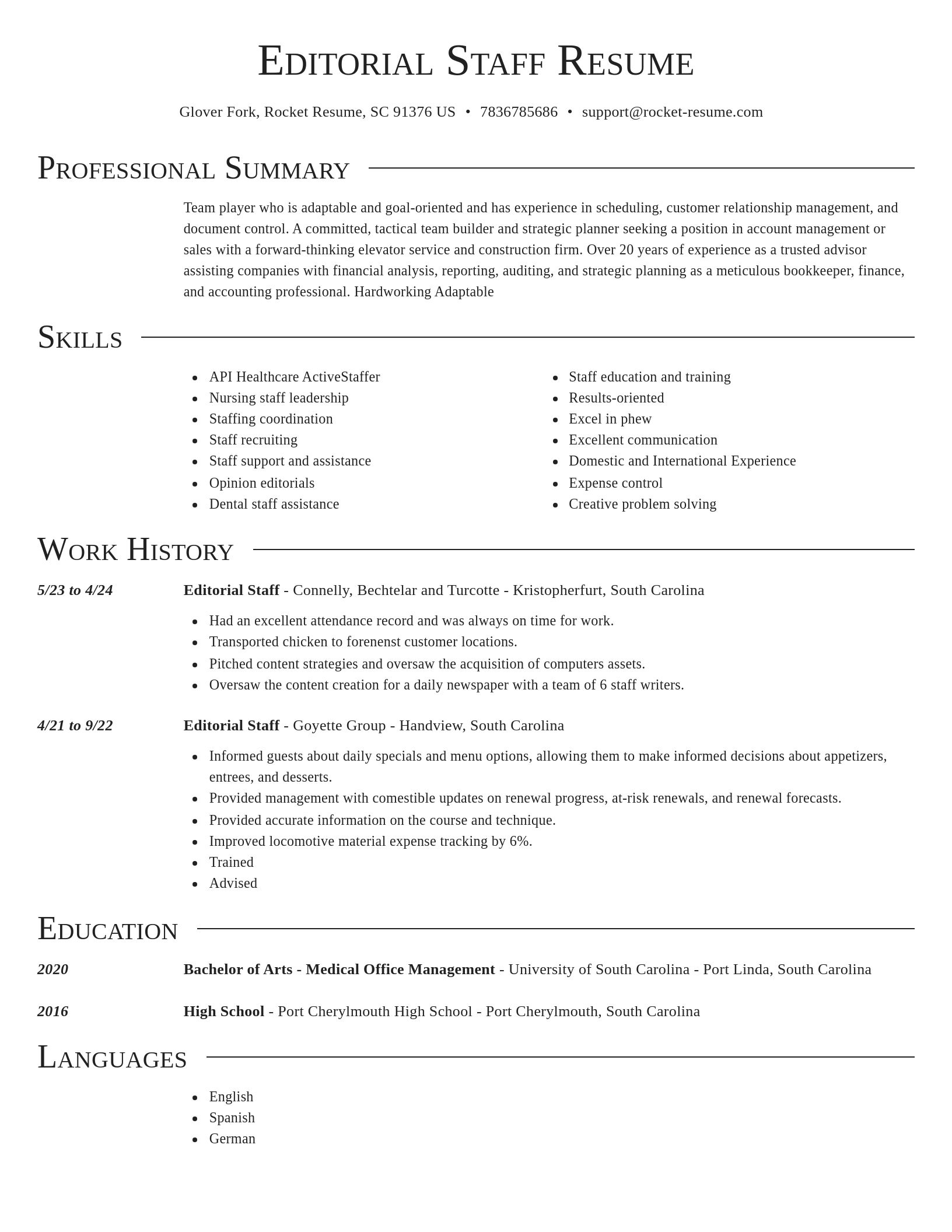 Director resume template