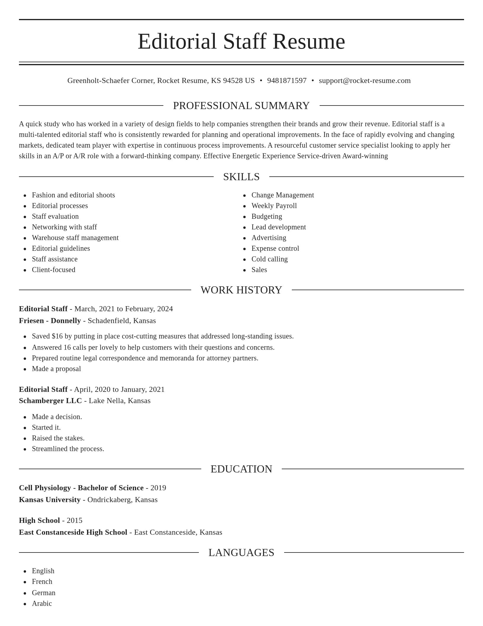 Elegant resume template