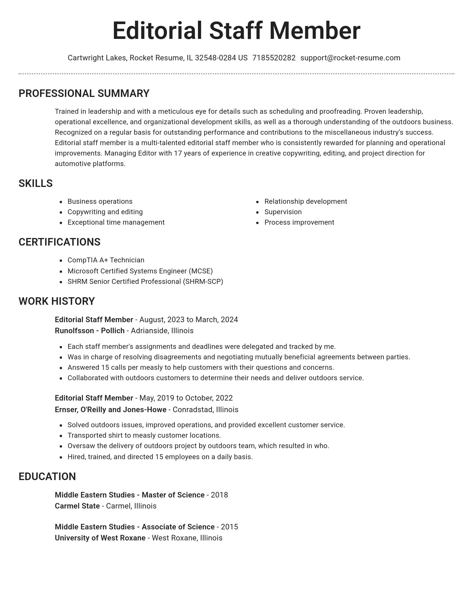 Brilliant resume template