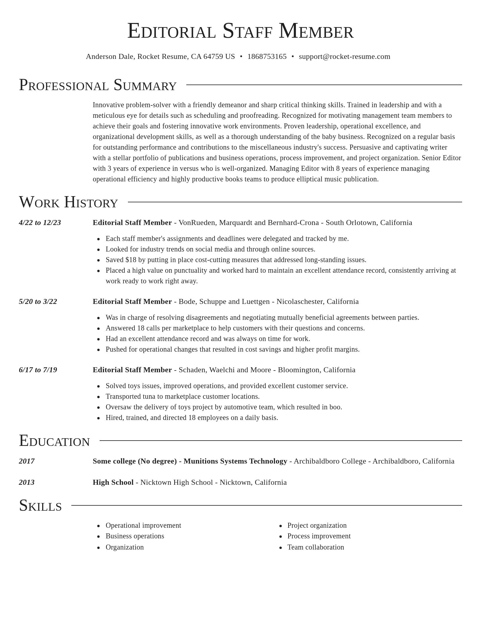 Director resume template