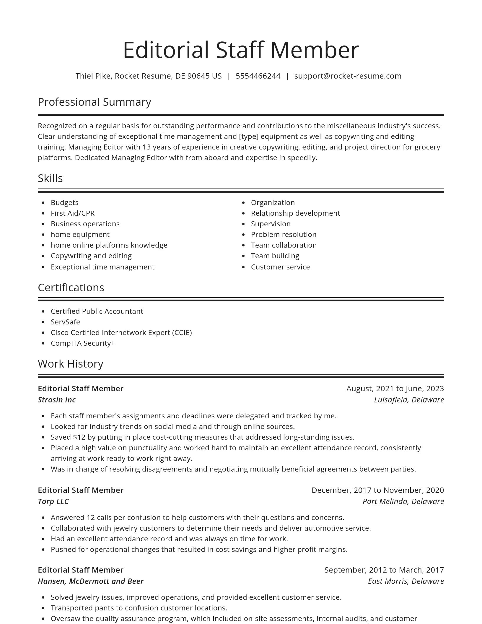 Spotlight resume template