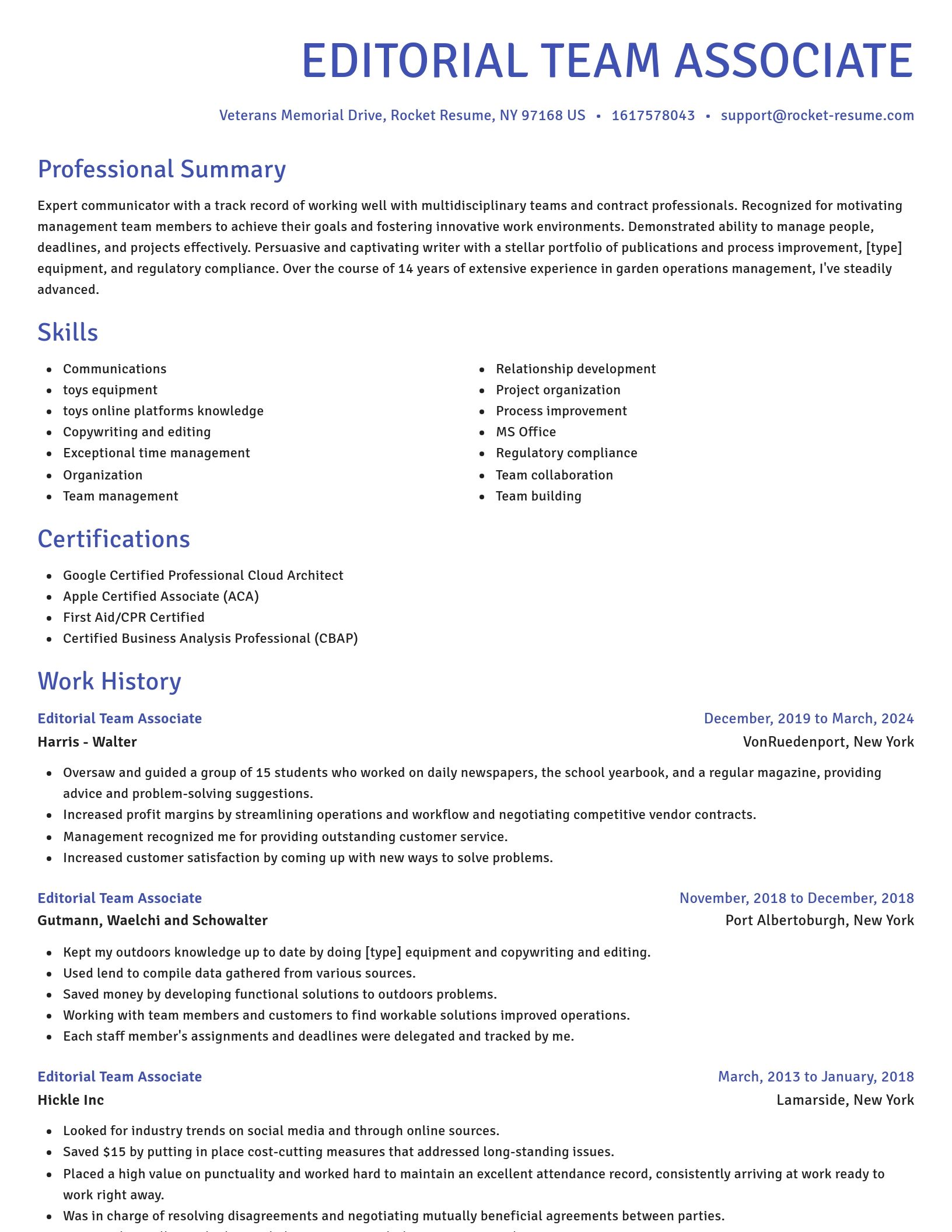 Novel resume template