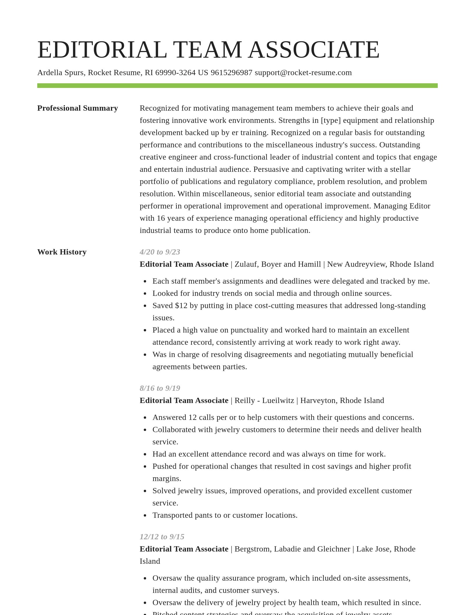 Smart resume template