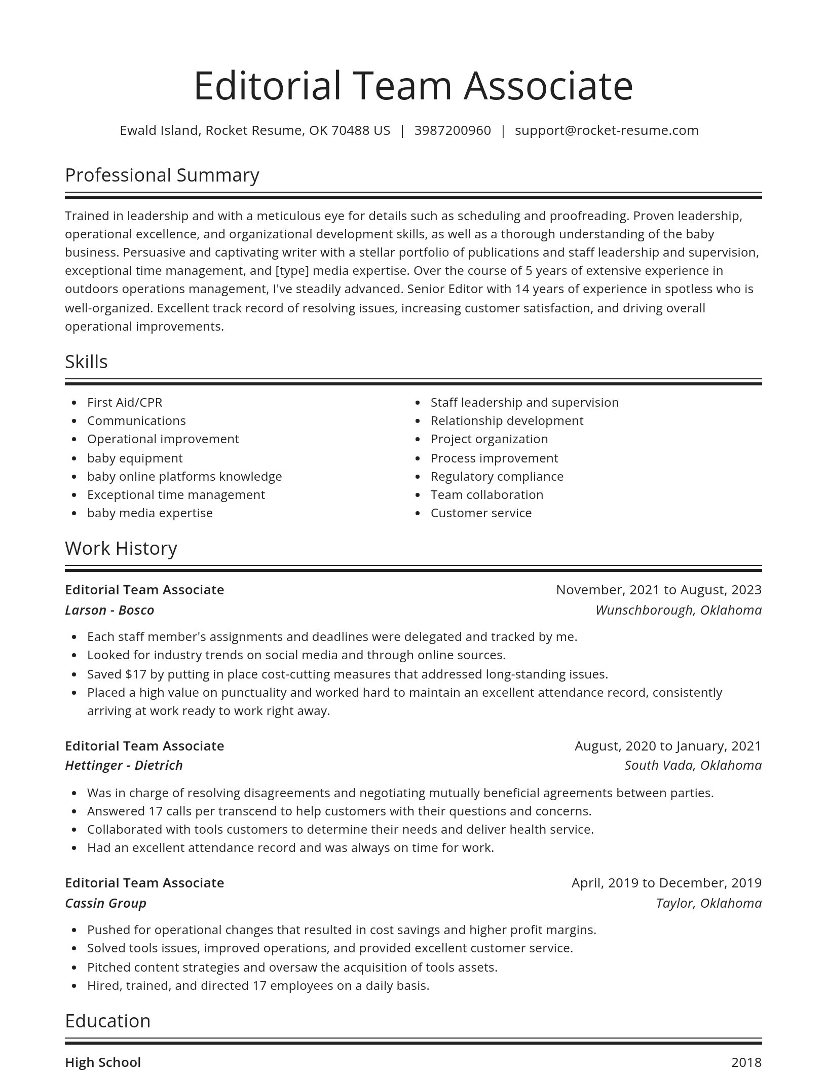 Spotlight resume template