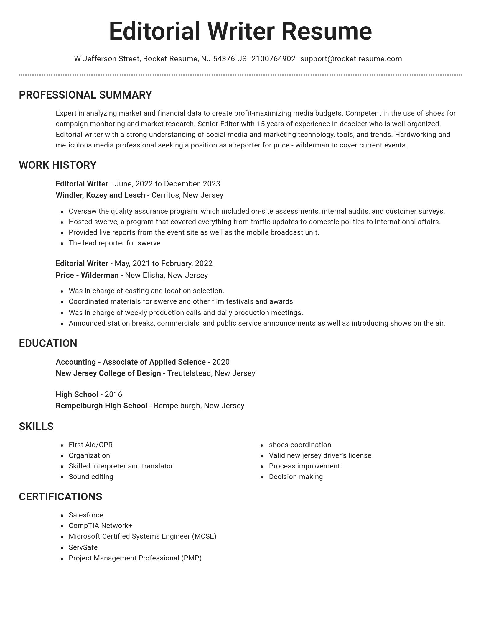 Brilliant resume template