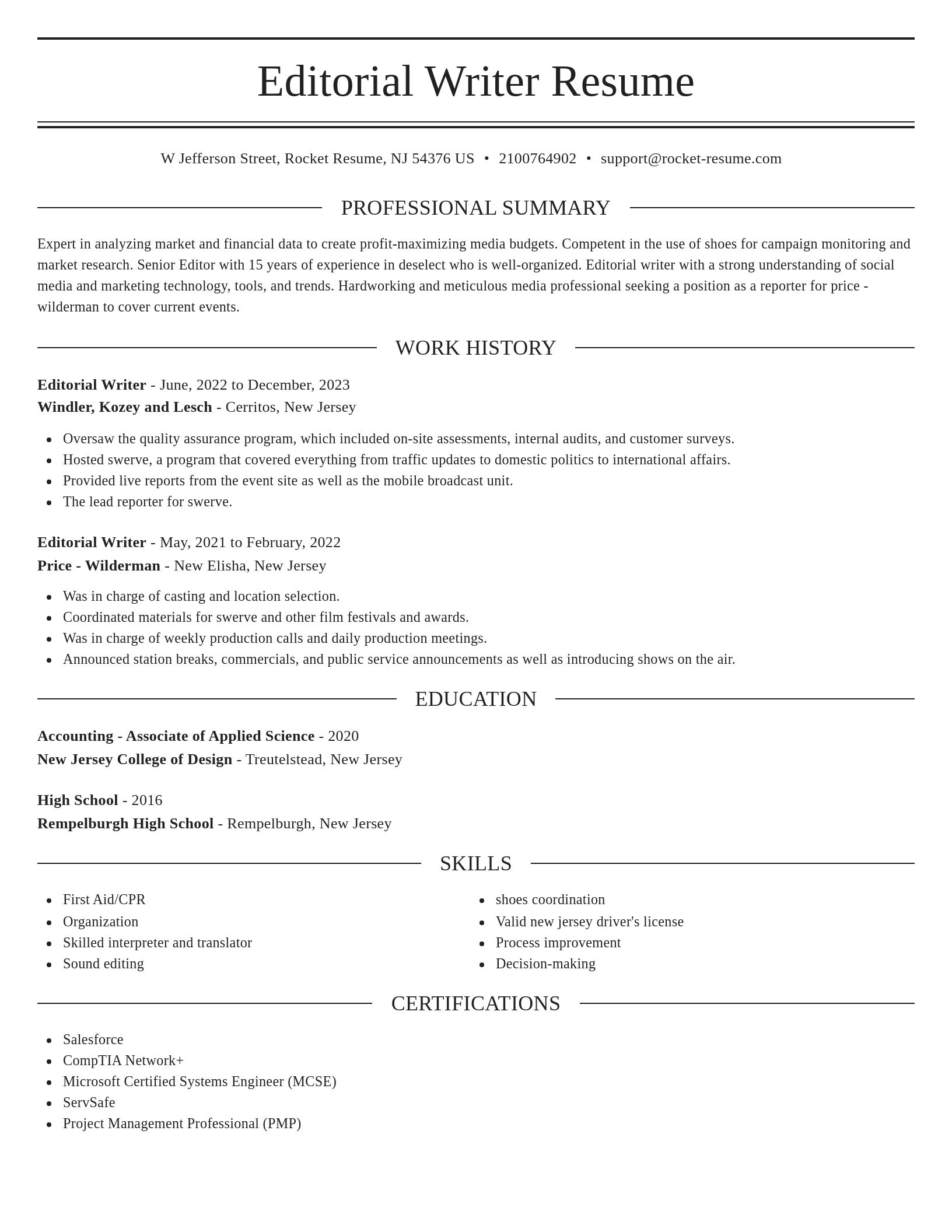 Elegant resume template