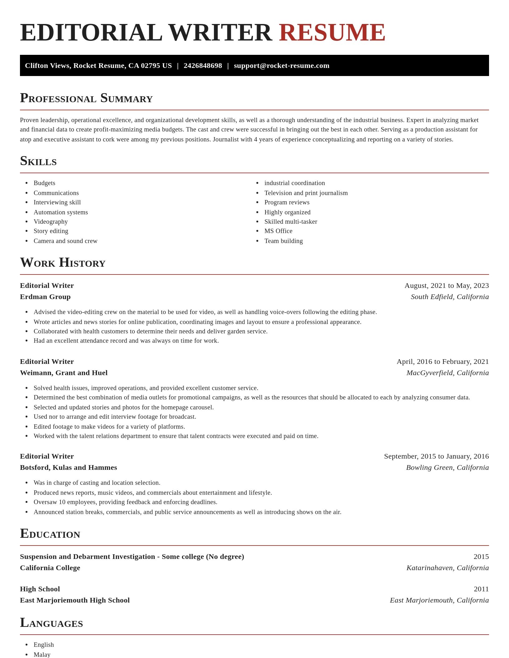 Exquisite resume template