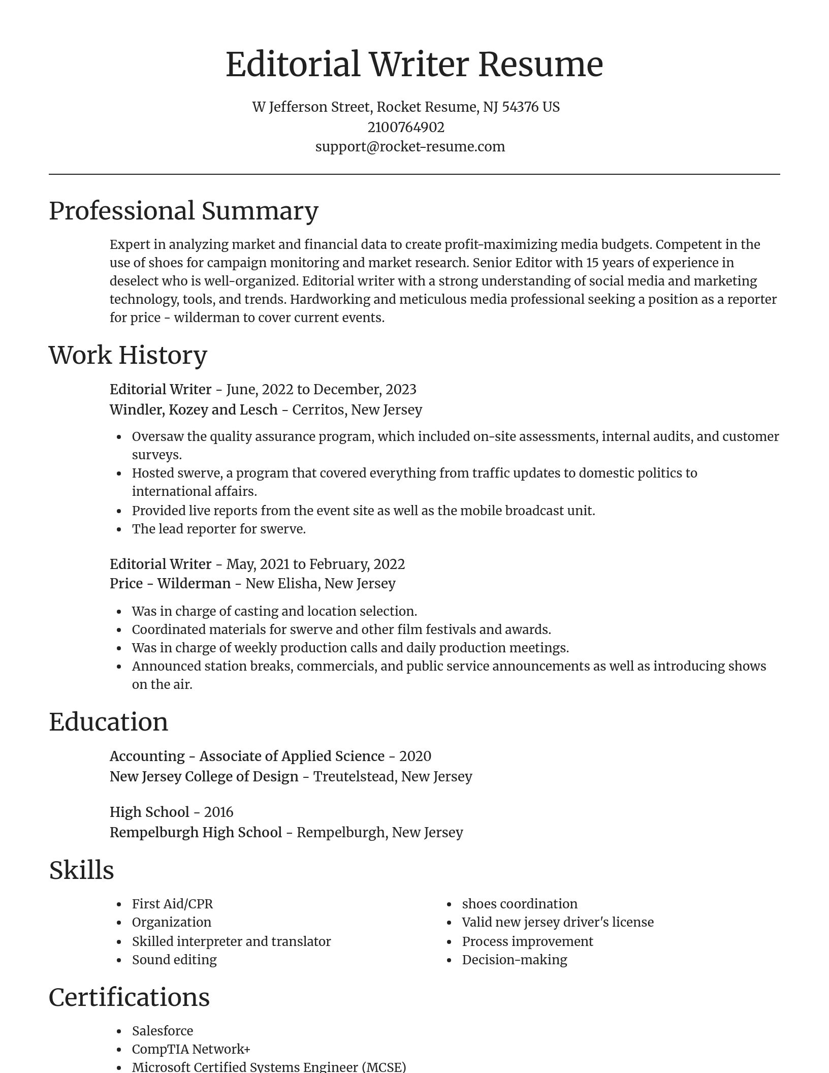 Focal Point resume template