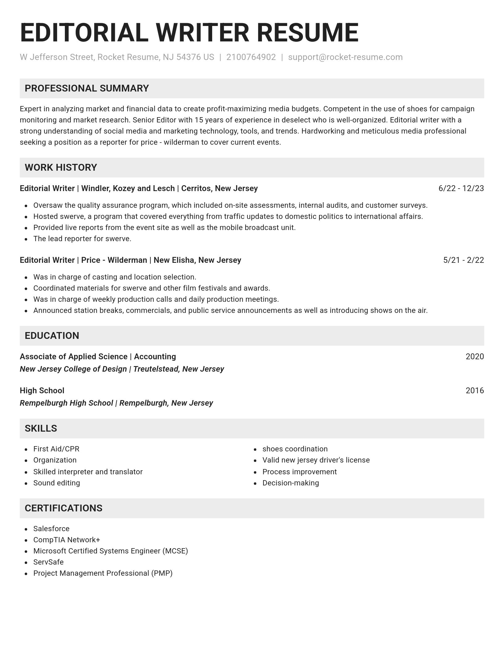 Genius resume template