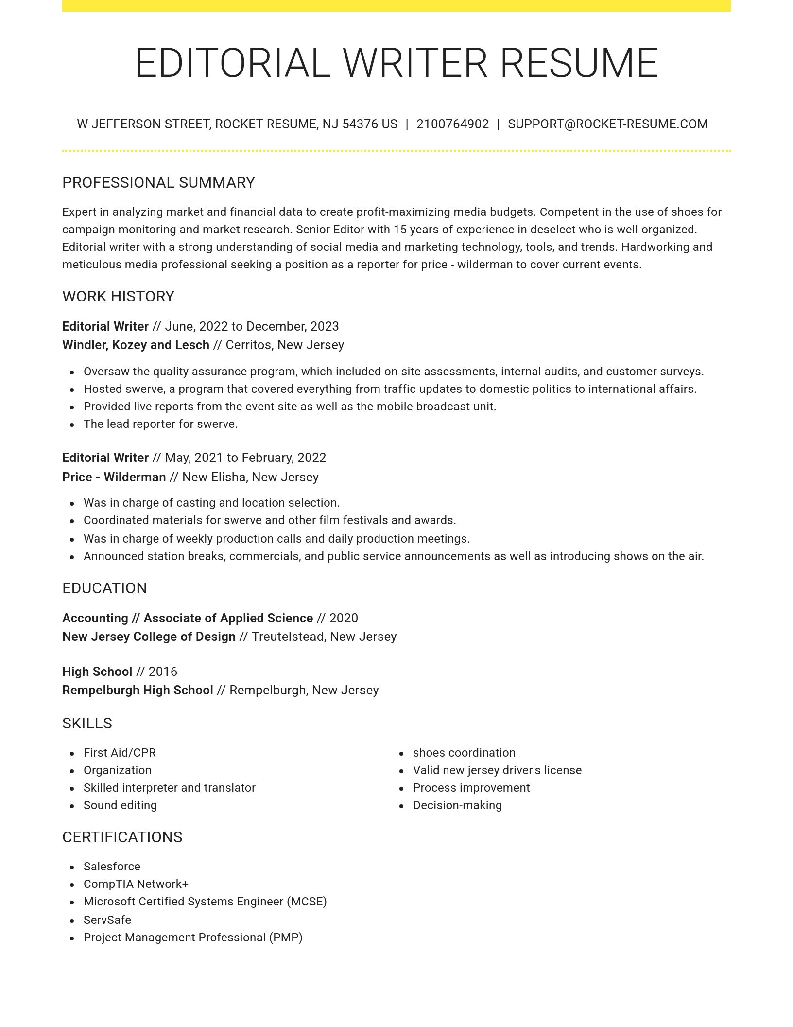 Grand resume template