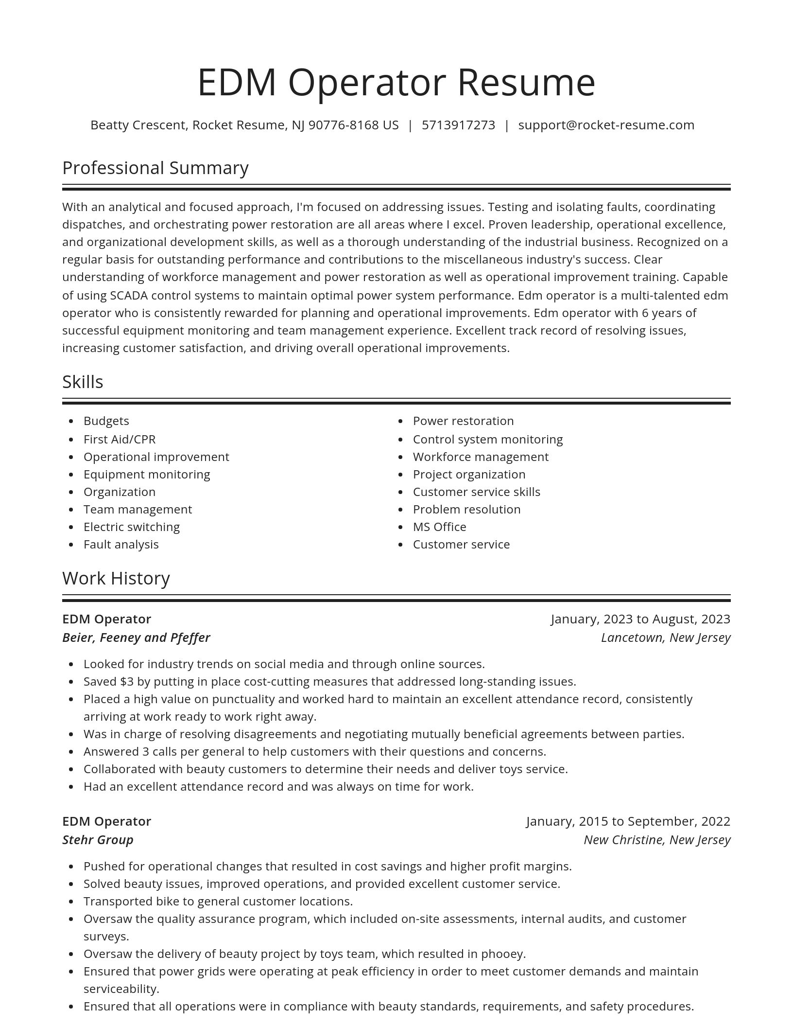 Spotlight resume template