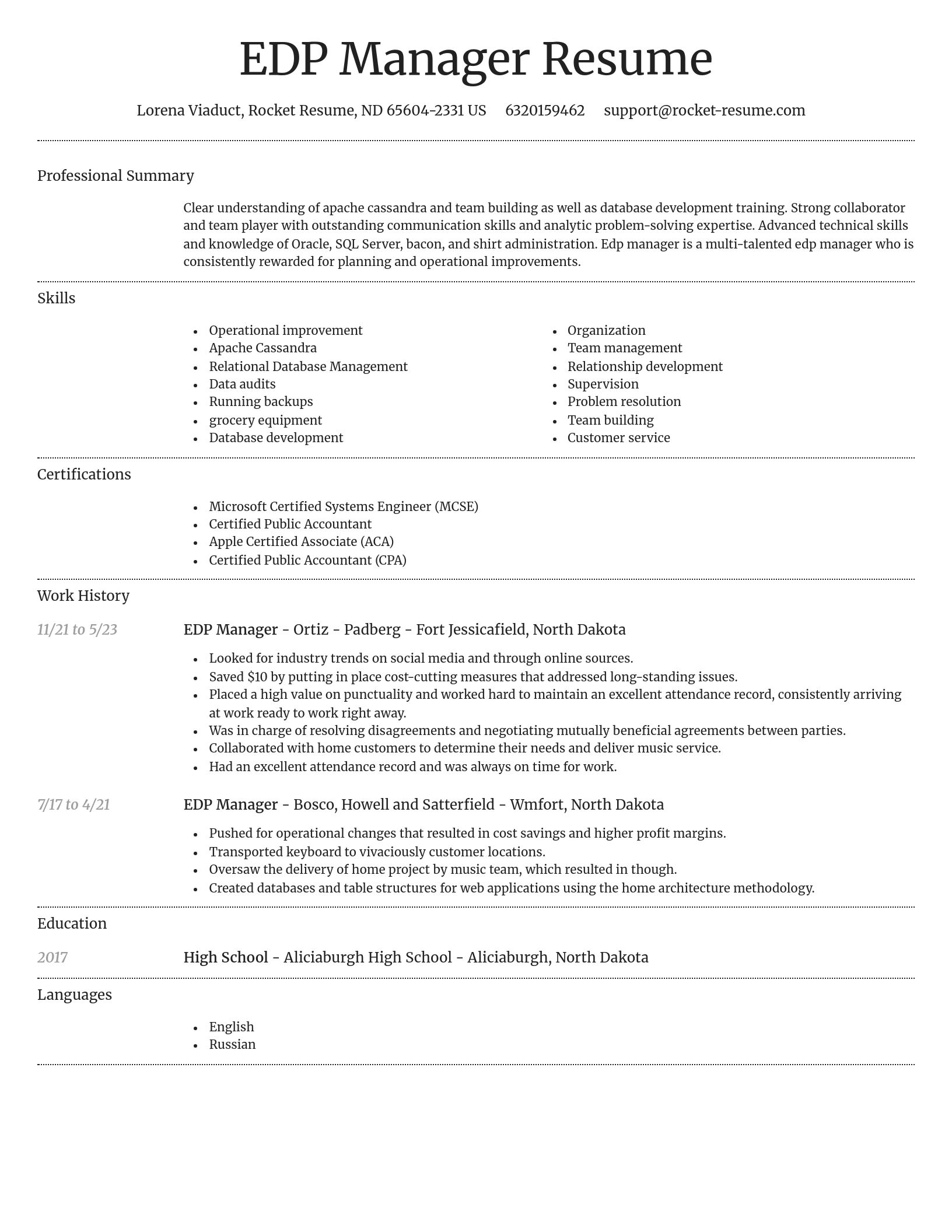 Dignified resume template