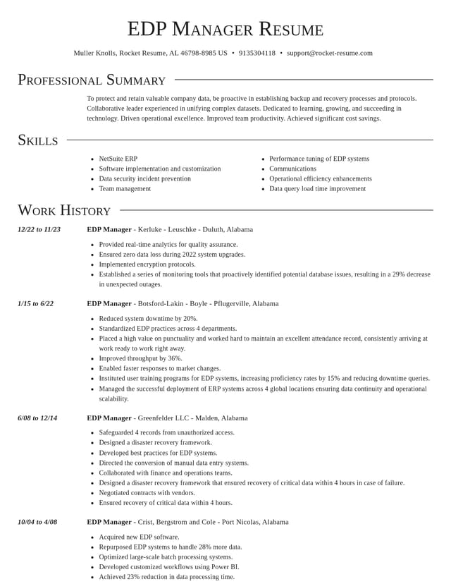 Director resume template