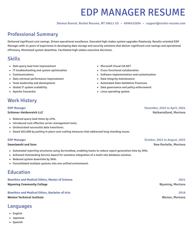 Novel resume template