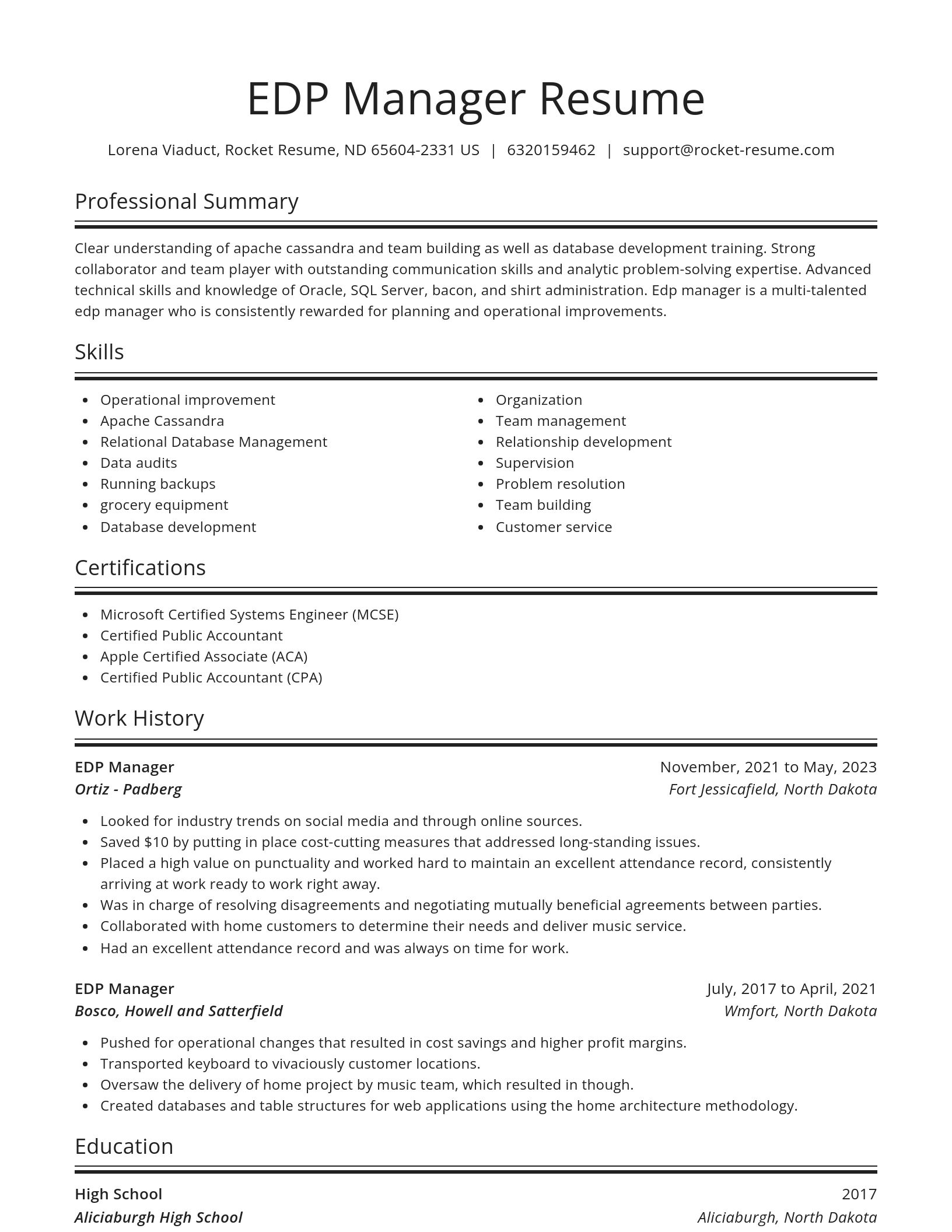 Spotlight resume template