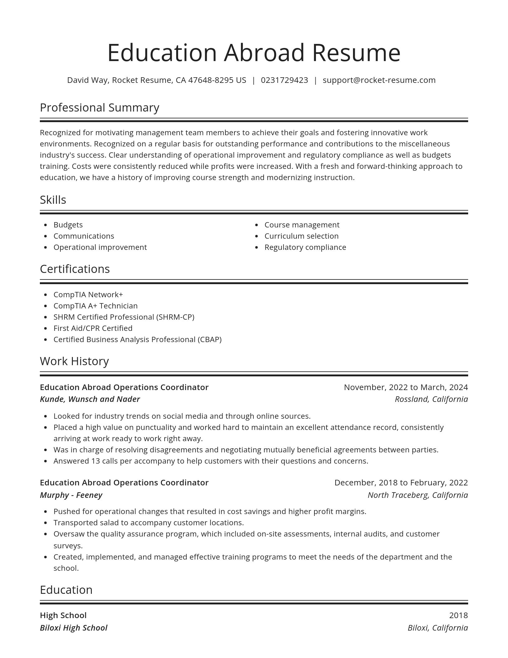 Spotlight resume template