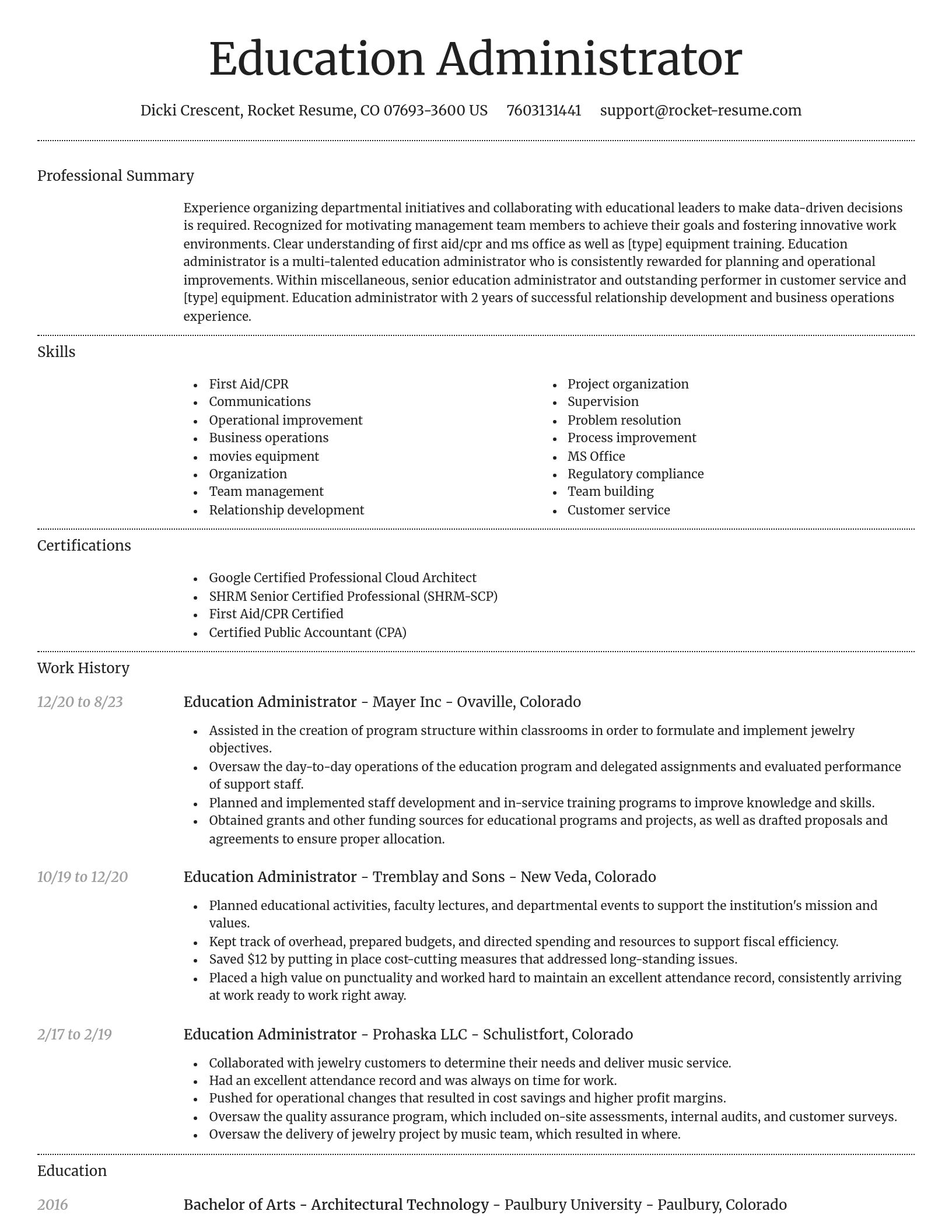 Dignified resume template