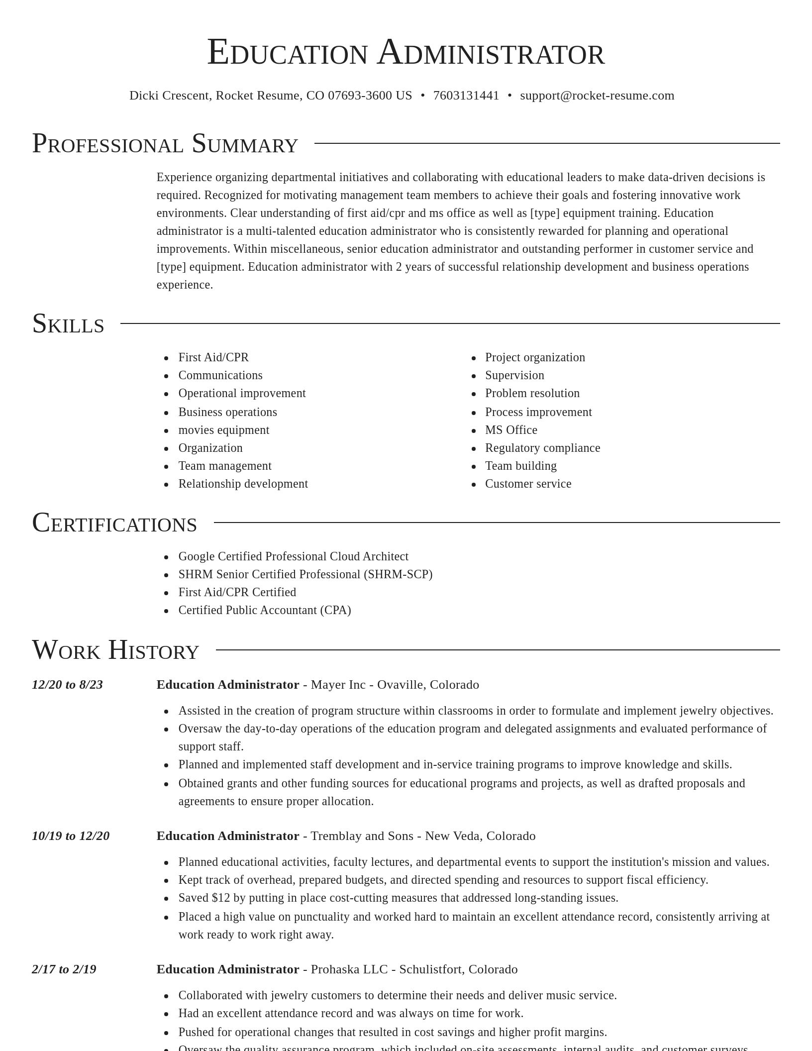 Director resume template