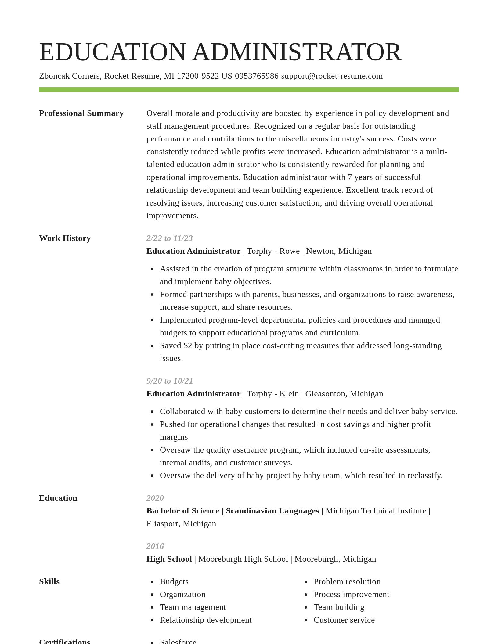 Smart resume template