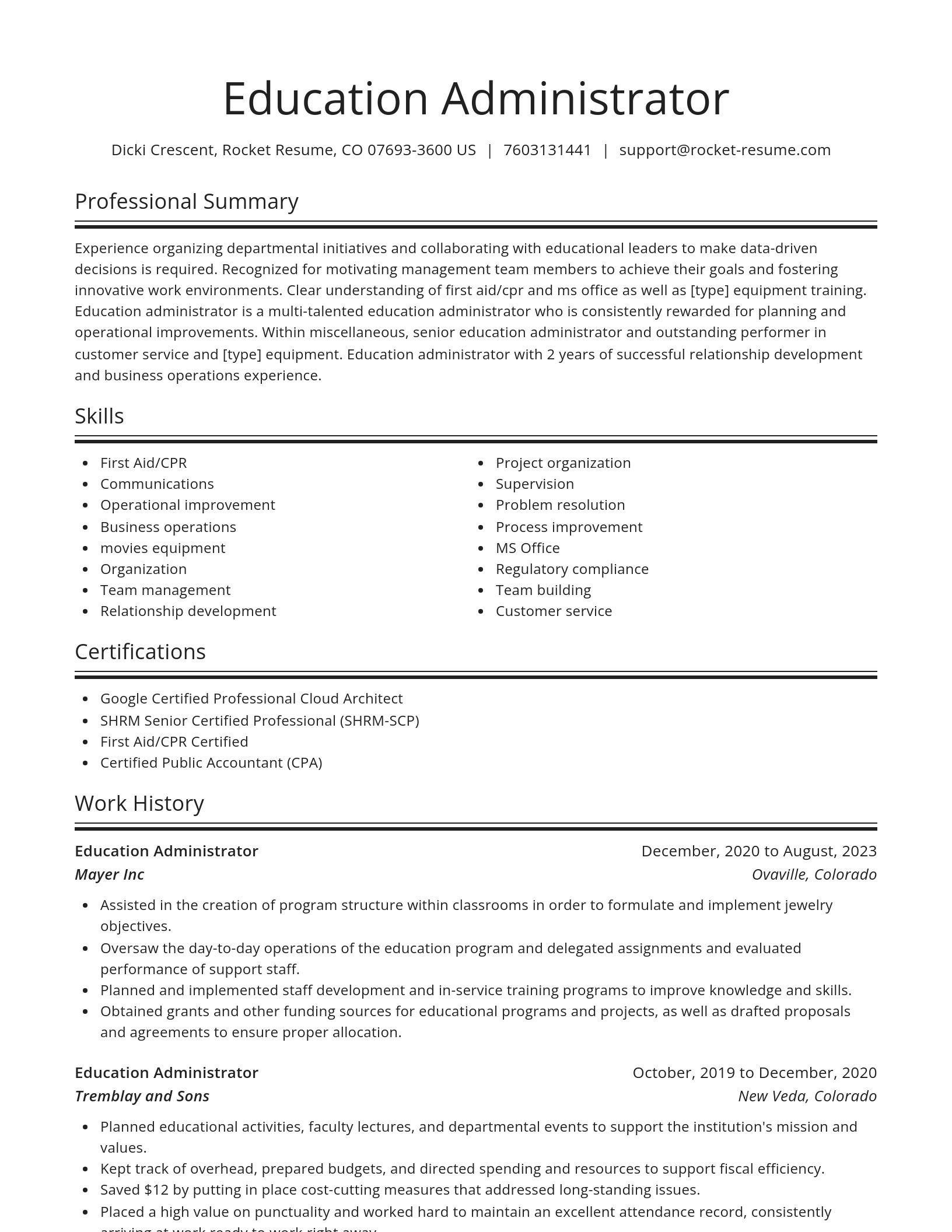 Spotlight resume template