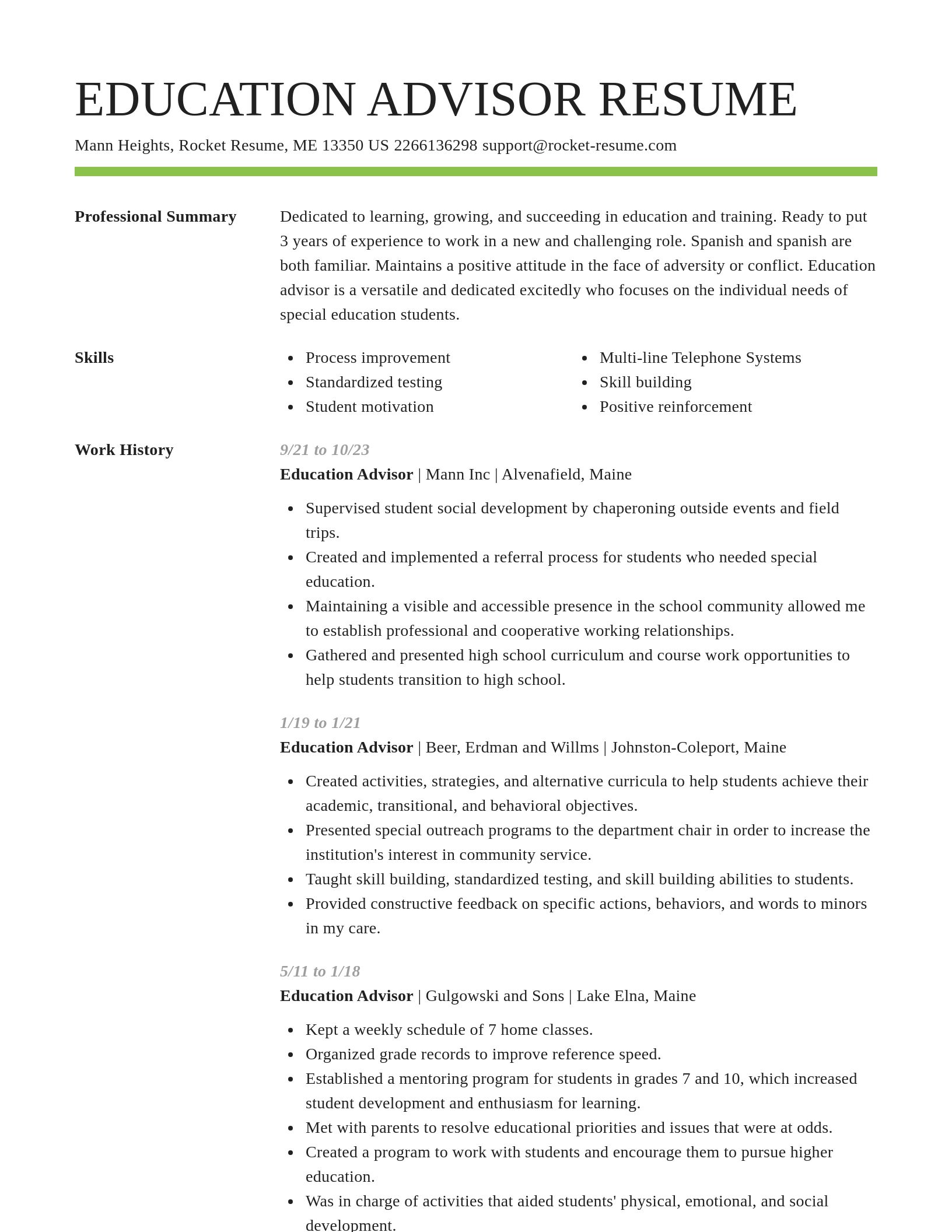 Smart resume template