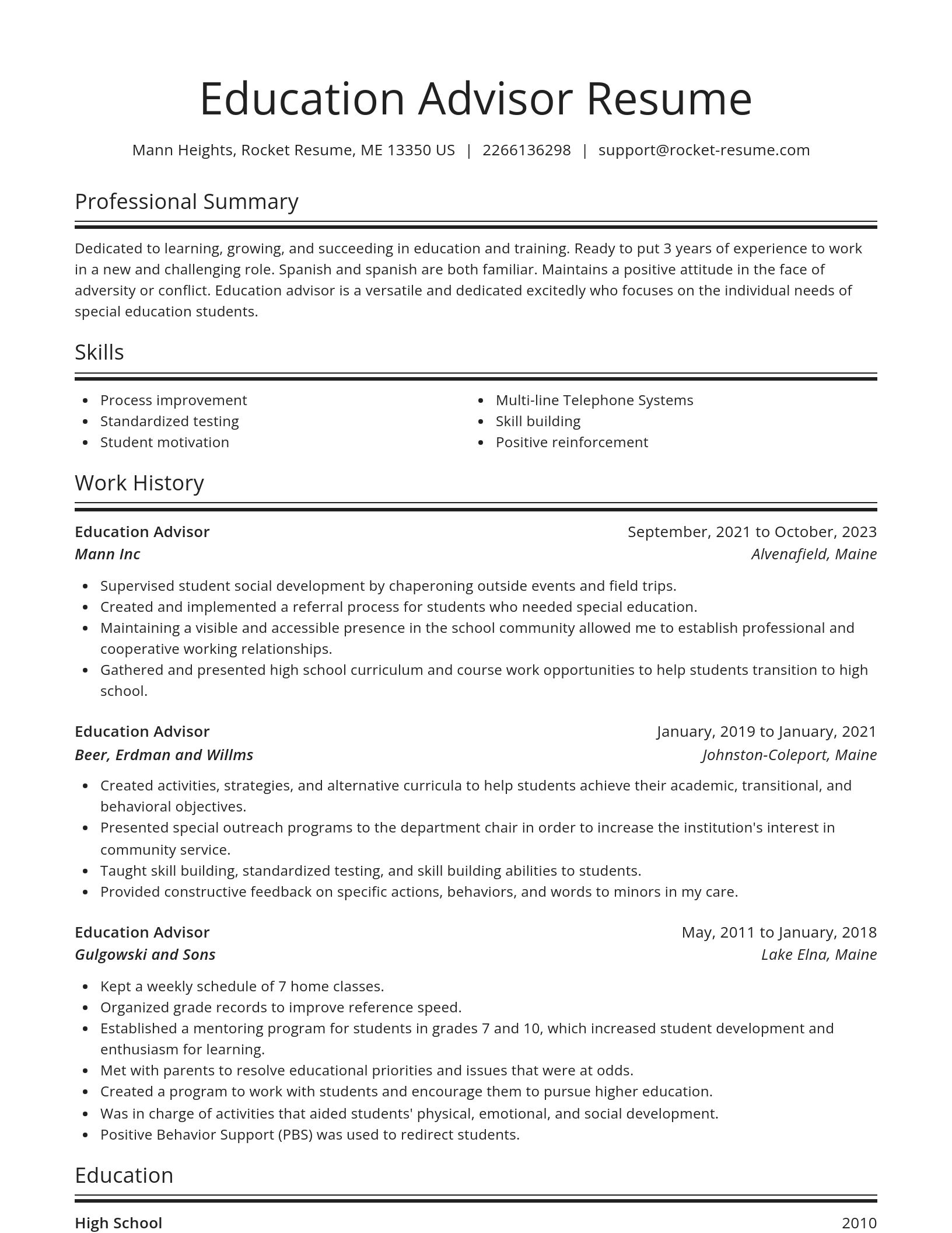 Spotlight resume template