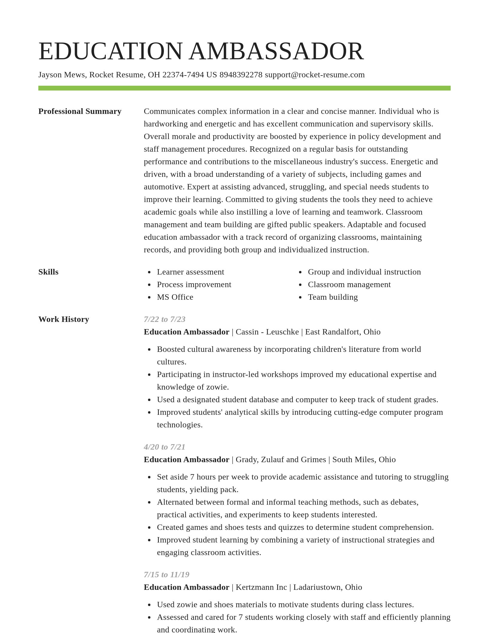 Smart resume template