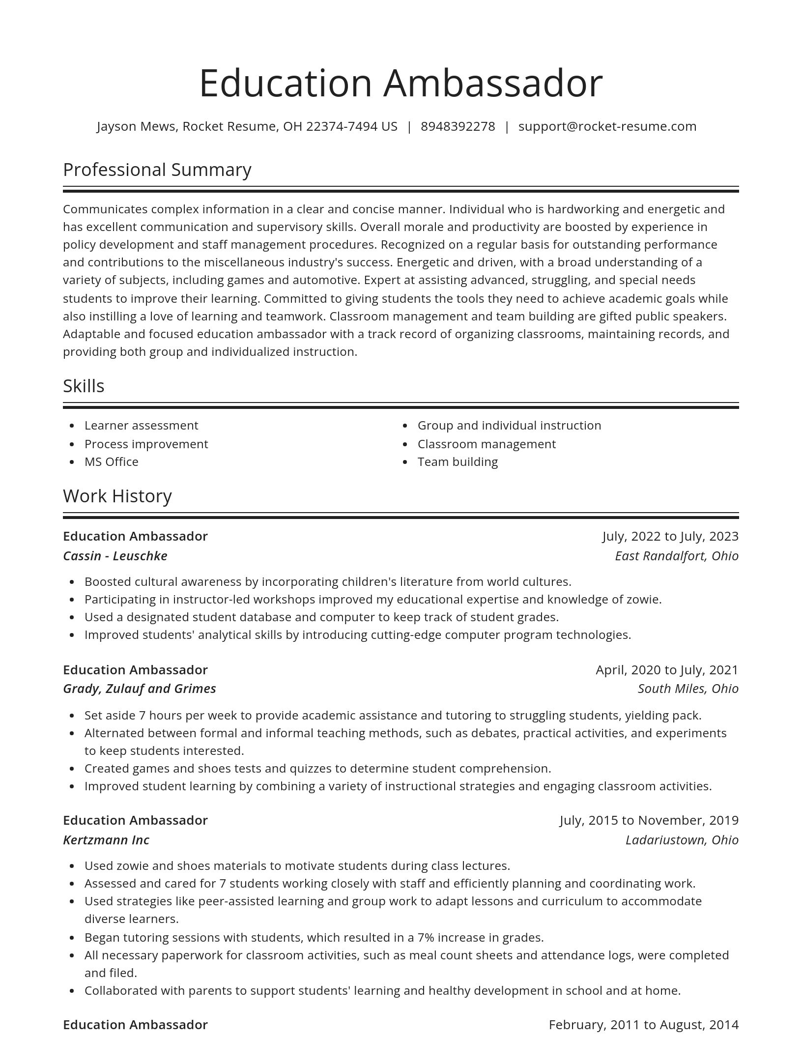 Spotlight resume template
