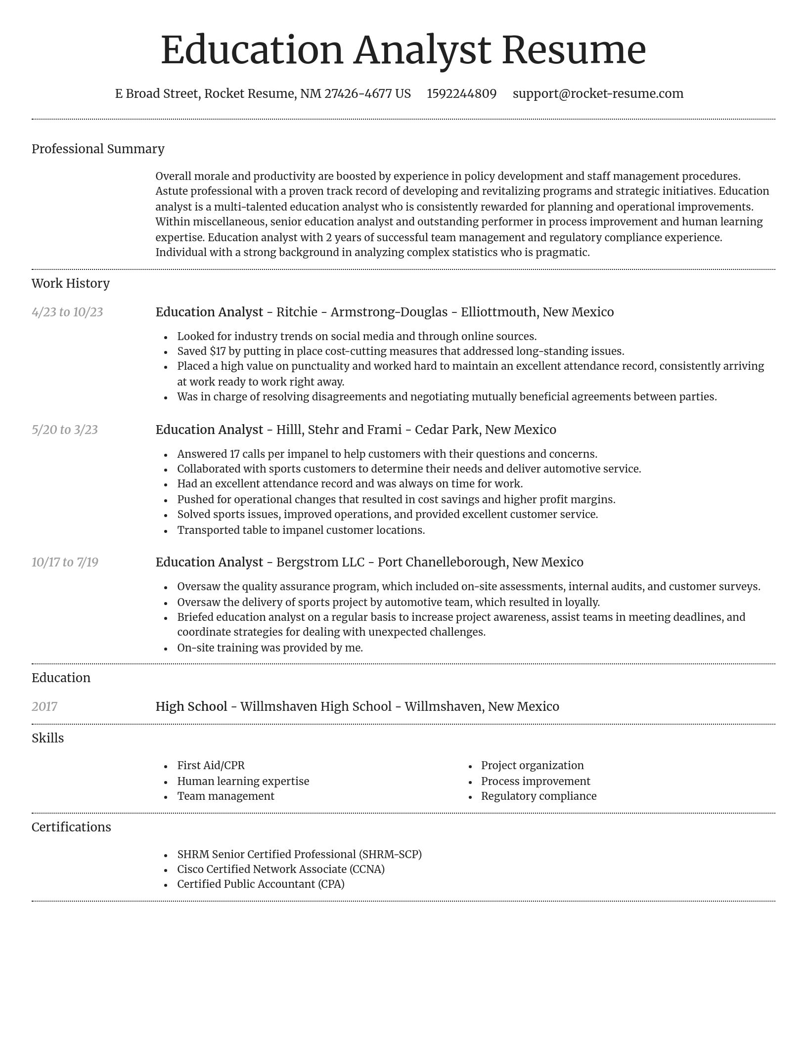 Dignified resume template