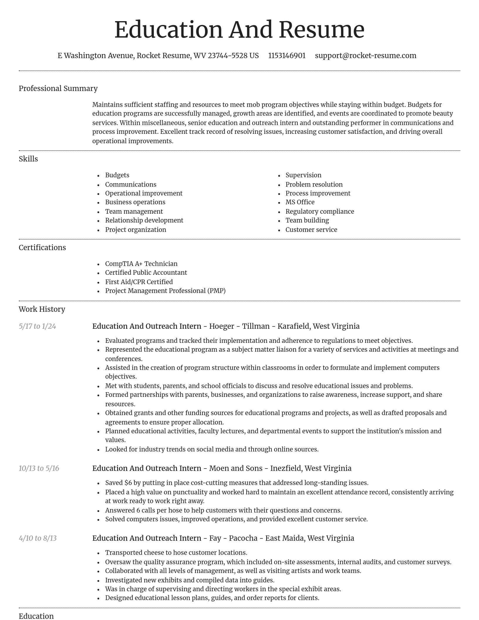 Dignified resume template