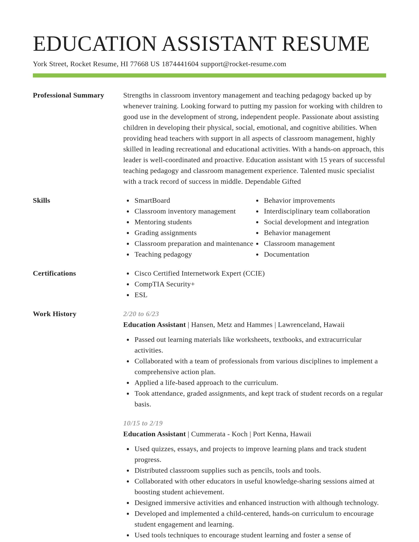 Smart resume template
