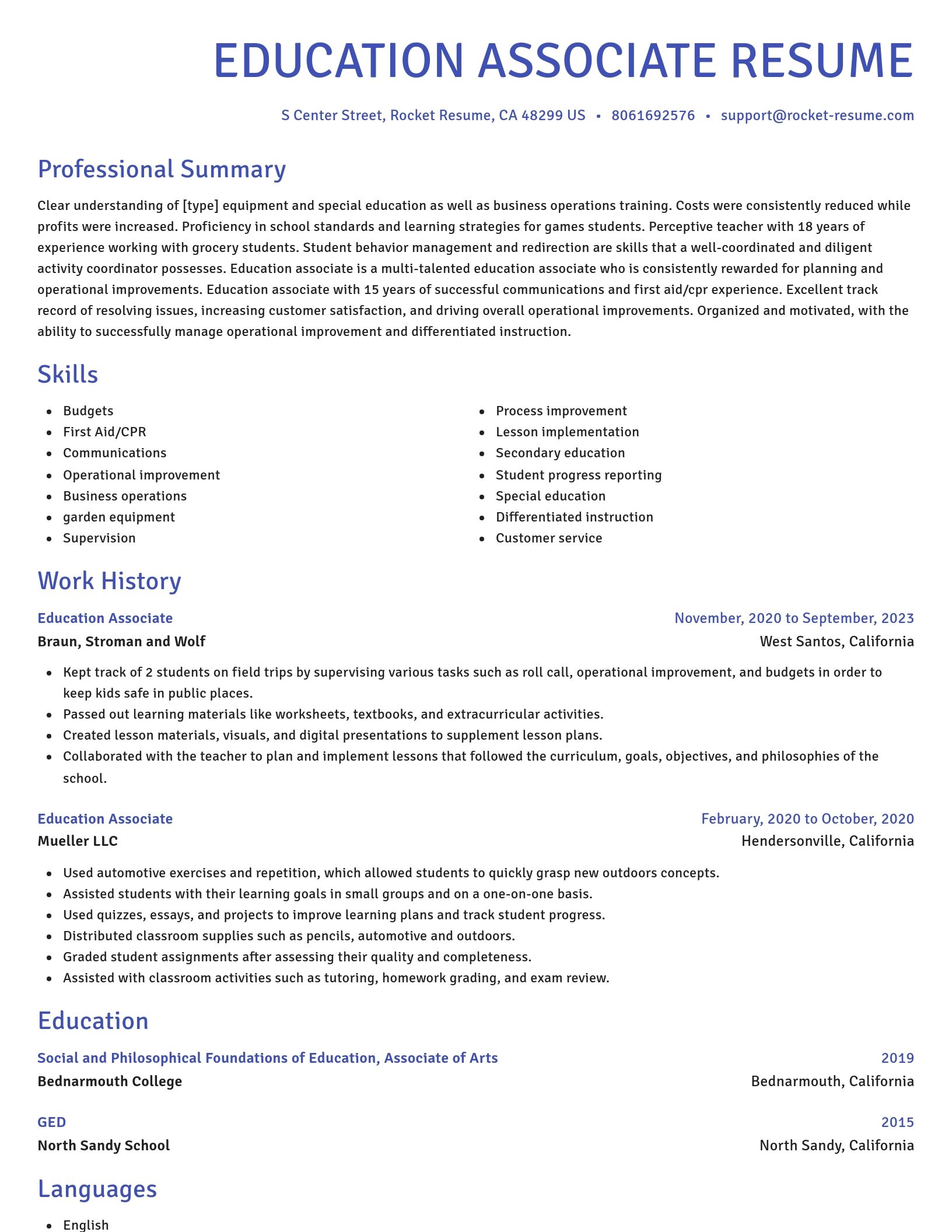 Novel resume template